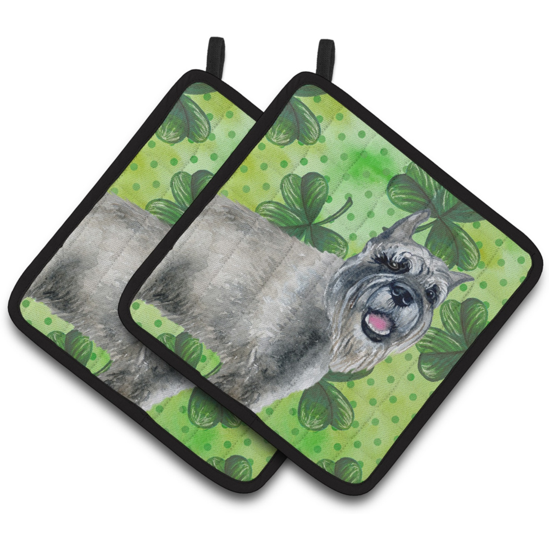 &quotCaroline's Treasures Schnauzer Decorated pot holder, 7.5H x 7.5W, St Patrick's Day"