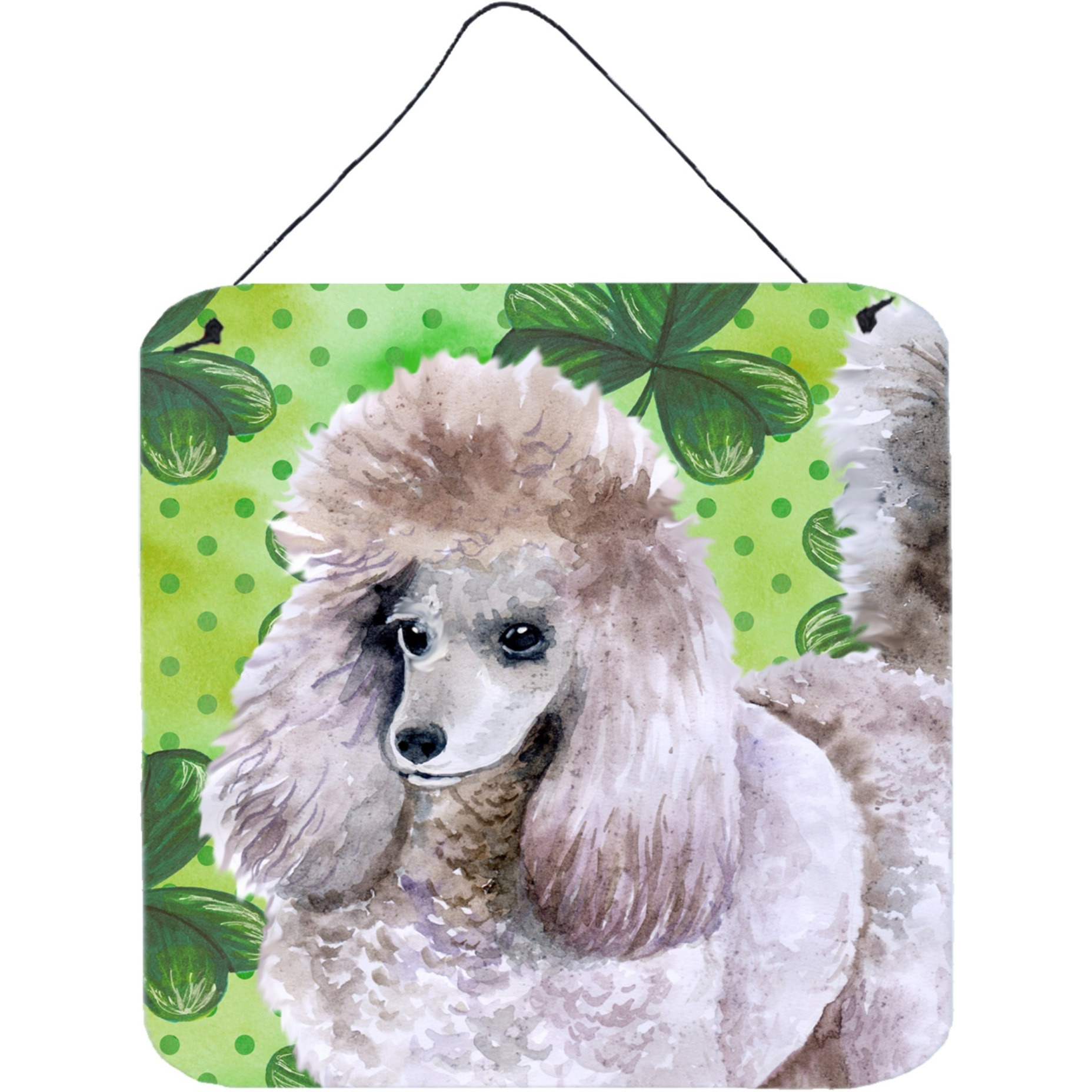 &quotCaroline's Treasures Poodle Metal Print, 6h x 6w, St Patrick's Day"