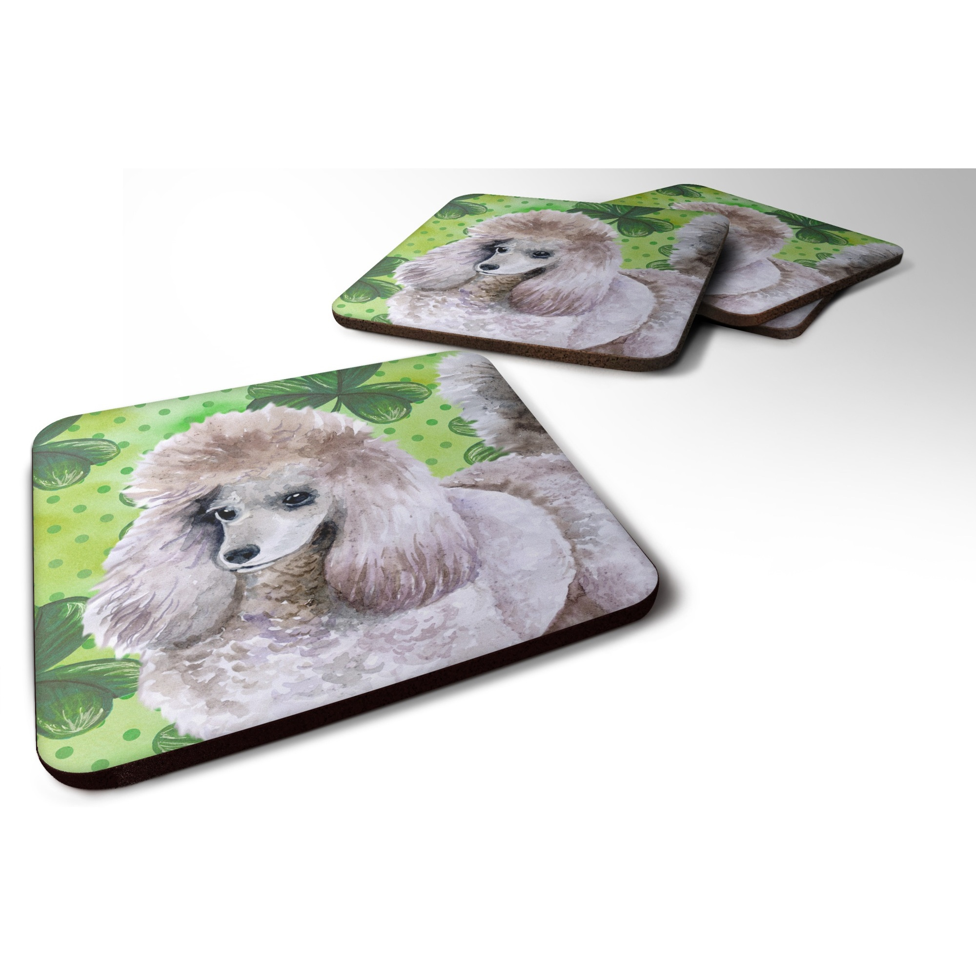 &quotCaroline's Treasures Poodle St Patrick's Decorative coasters, Multicolor"