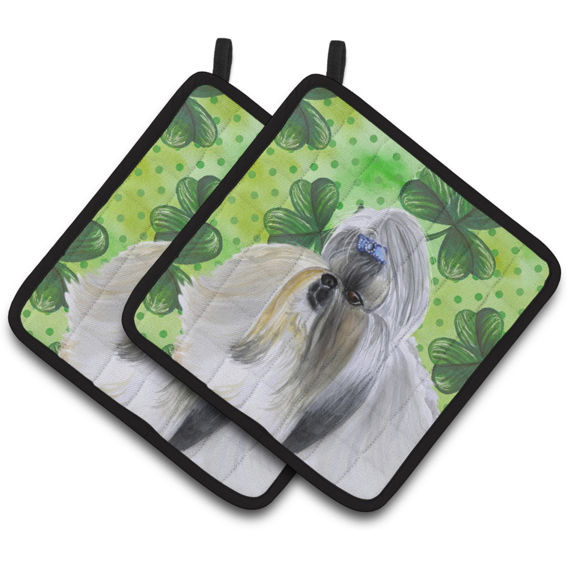 &quotCaroline's Treasures Shih Tzu Decorated pot holder, 7.5H x 7.5W, St Patrick's Day"