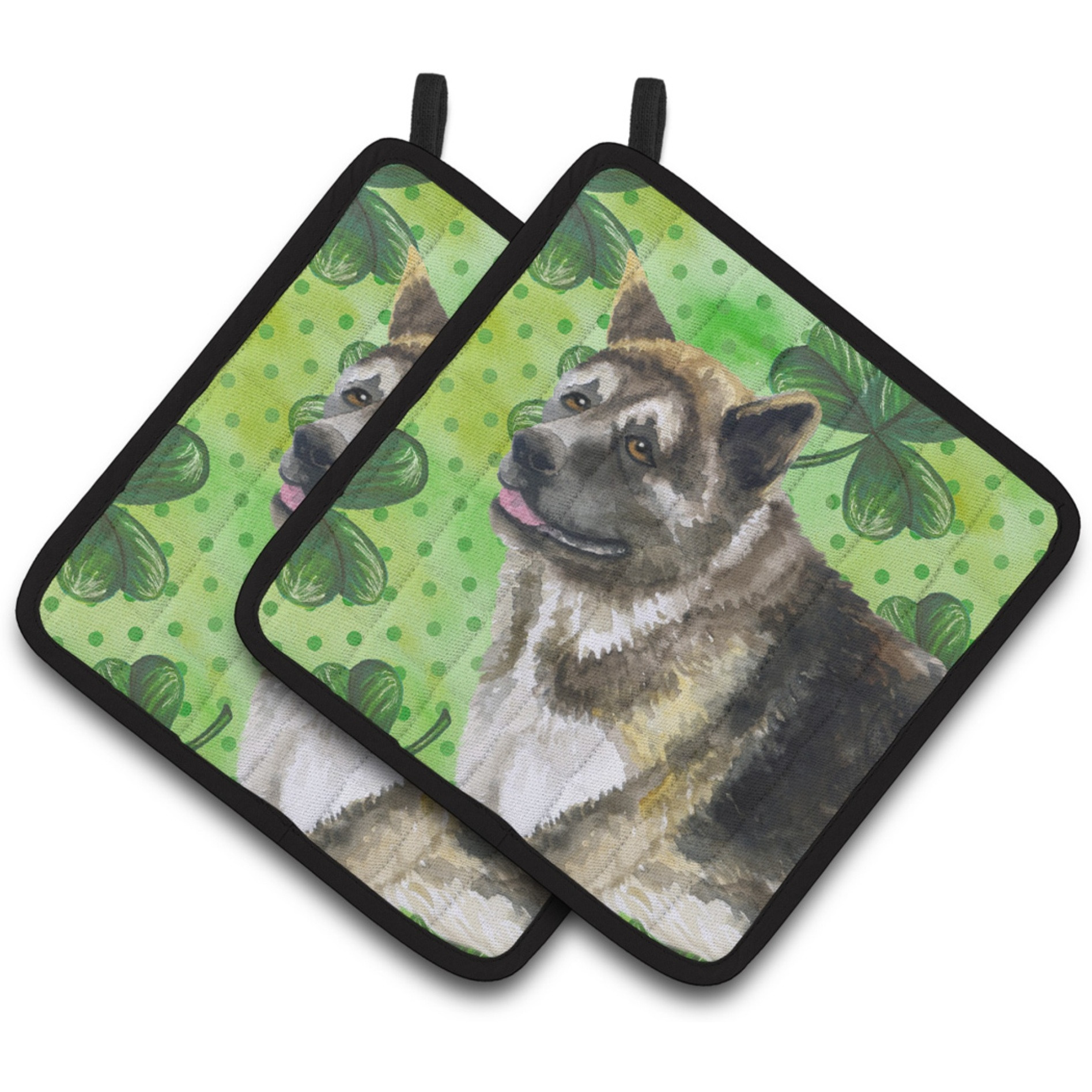 &quotCaroline's Treasures American Akita Decorated pot holder, 7.5H x 7.5W, St Patrick's Day"