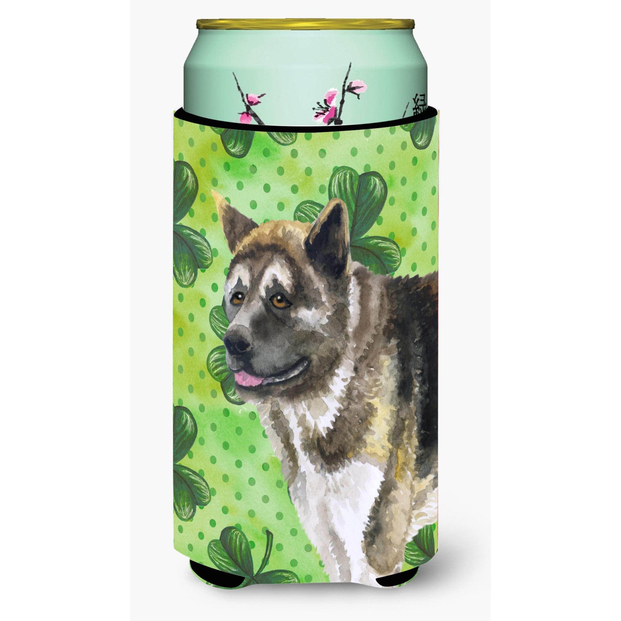 &quotCaroline's Treasures American Akita St Patrick's Decorative Can Hugger, Tall Boy, Multicolor"