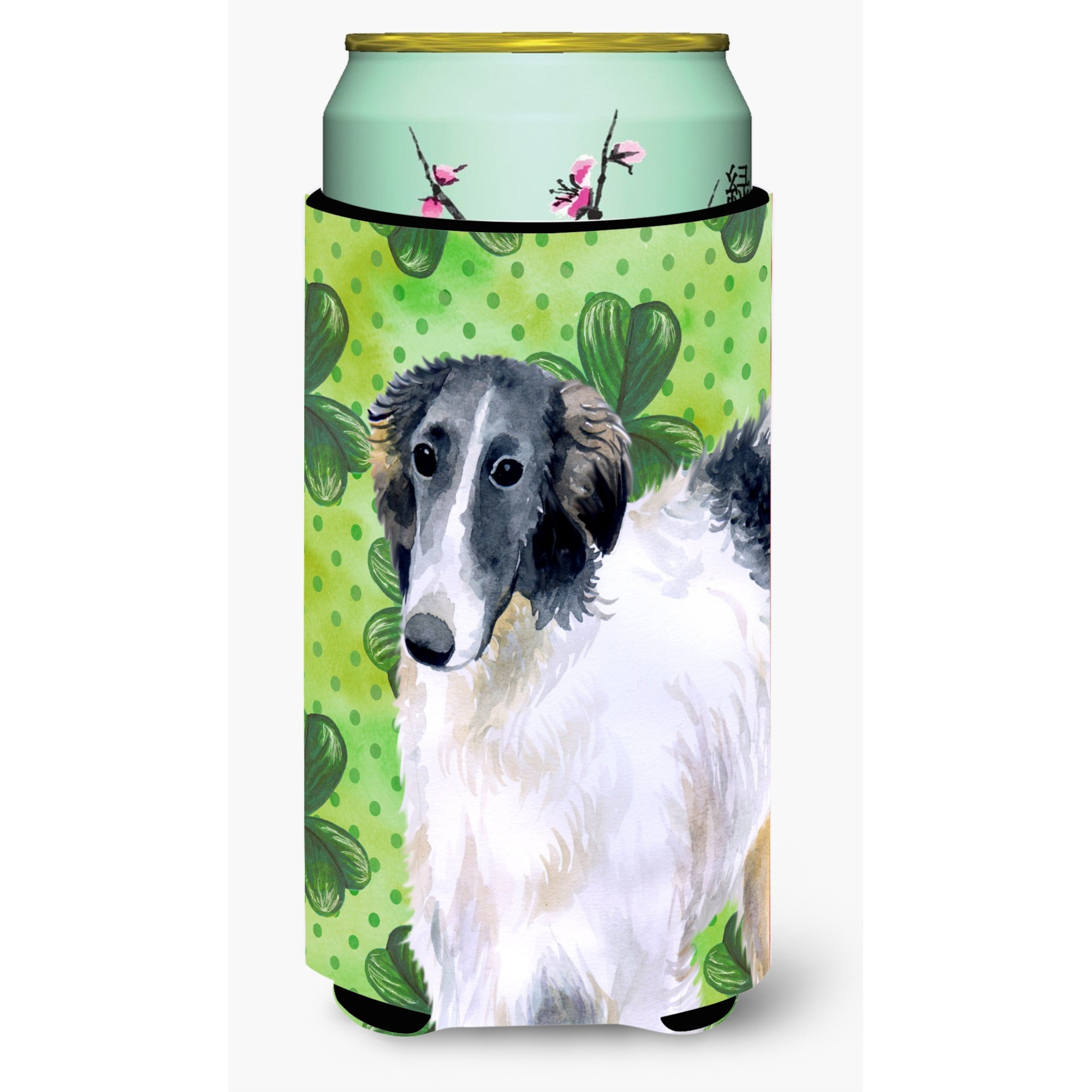 &quotCaroline's Treasures Borzoi St Patrick's Decorative Can Hugger, Tall Boy, Multicolor"