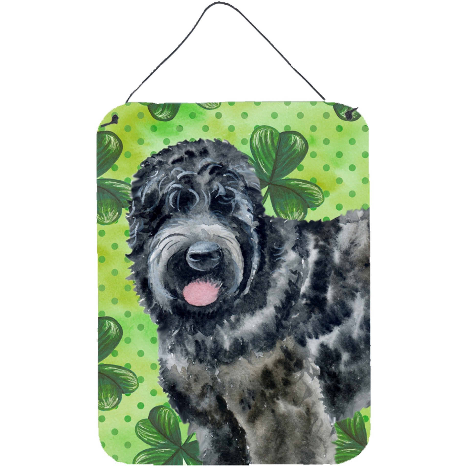 &quotCaroline's Treasures Black Russian Terrier St Patrick's Metal Print, 16"" x 12"", Multicolor"