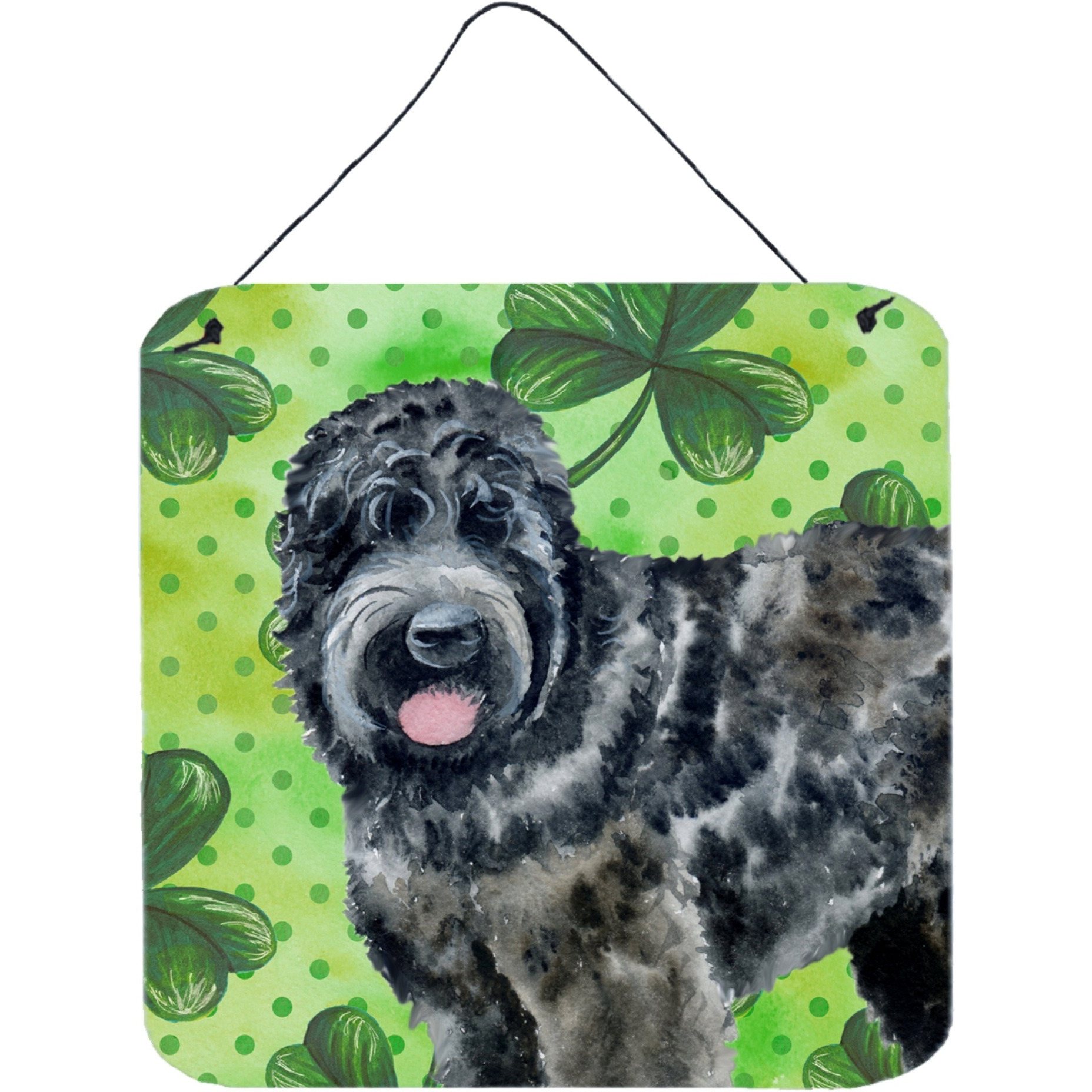 &quotCaroline's Treasures Black Russian Terrier Metal Print, 6h x 6w, St Patrick's Day"