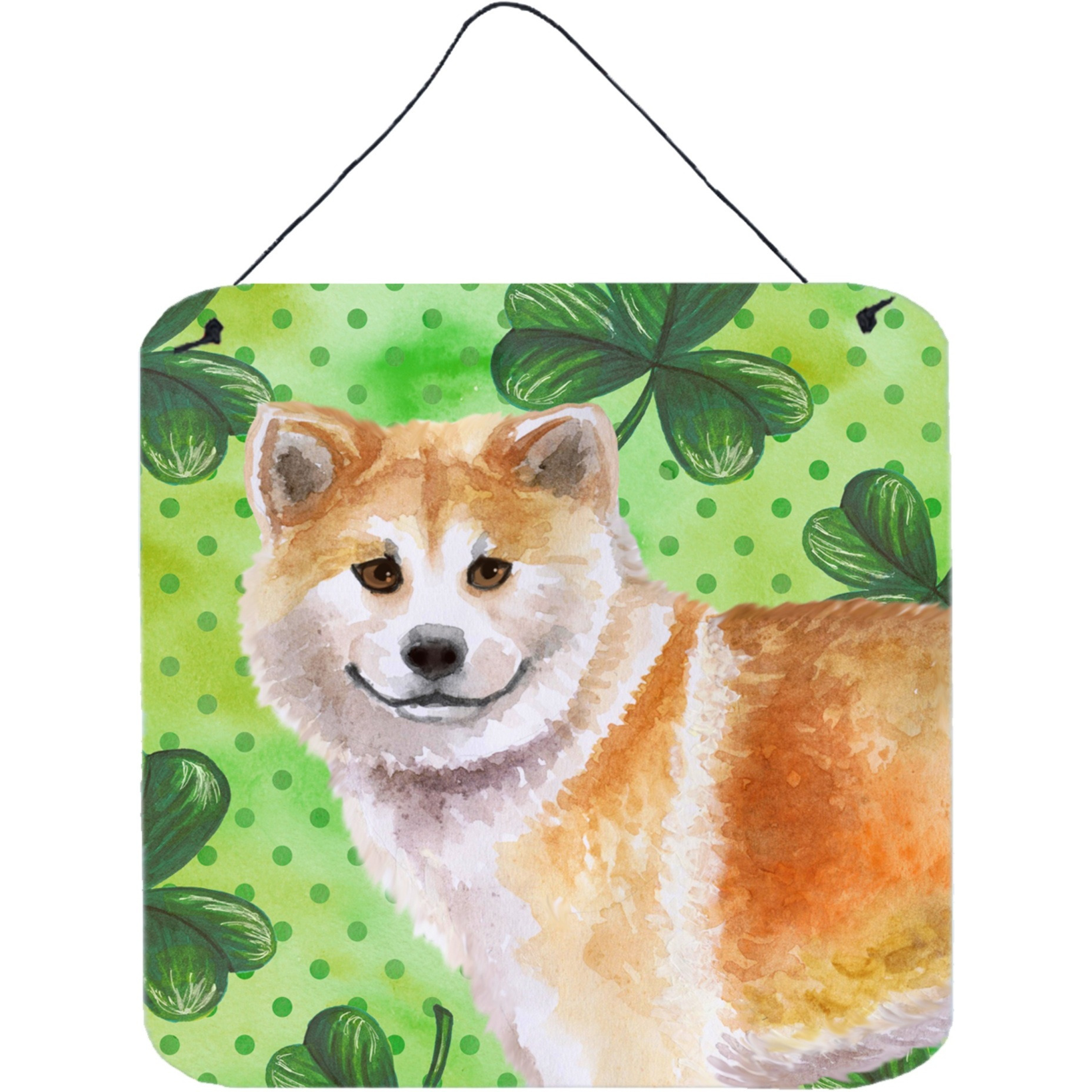 &quotCaroline's Treasures Shiba Inu Metal Print, 6h x 6w, St Patrick's Day"