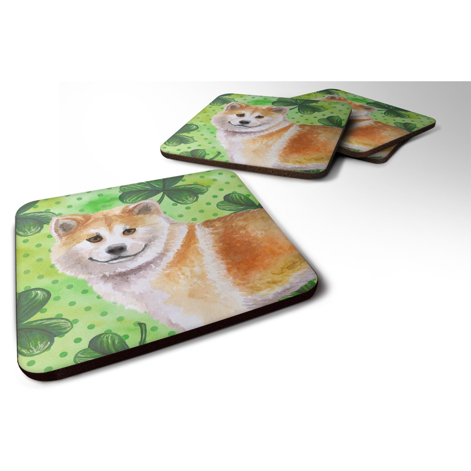 &quotCaroline's Treasures Shiba Inu St Patrick's Decorative coasters, Multicolor"