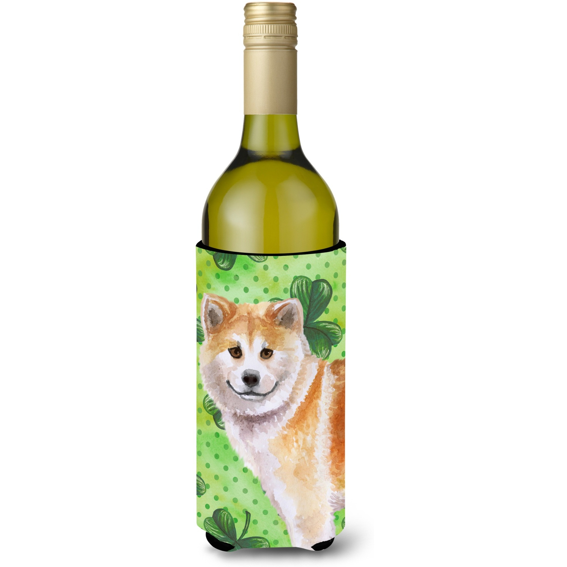 &quotCaroline's Treasures Shiba Inu St Patrick's Decorative Bottle Hugger, 750ml, Multicolor"