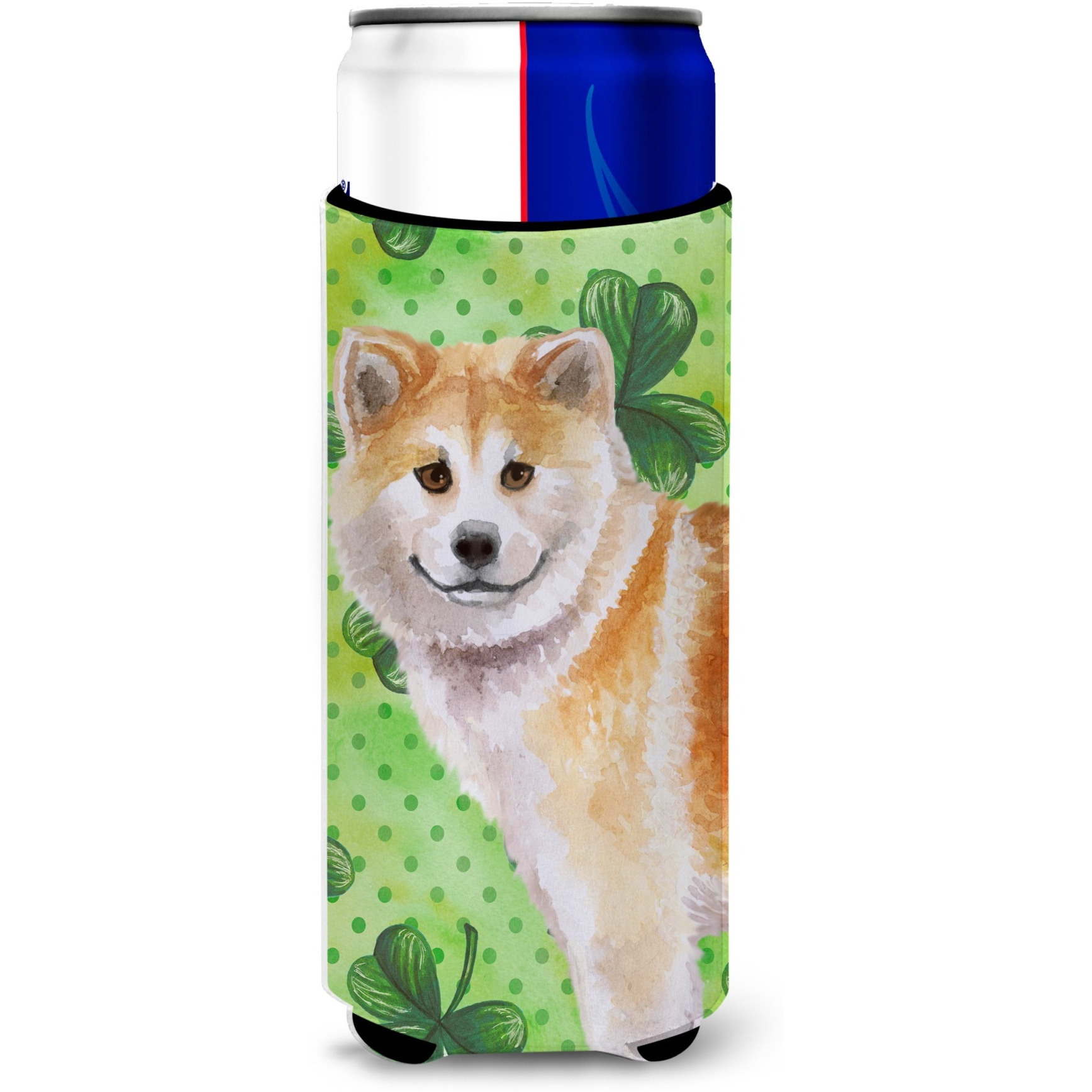 &quotCaroline's Treasures Shiba Inu St Patrick's Decorative Can Hugger, Slim, Multicolor"