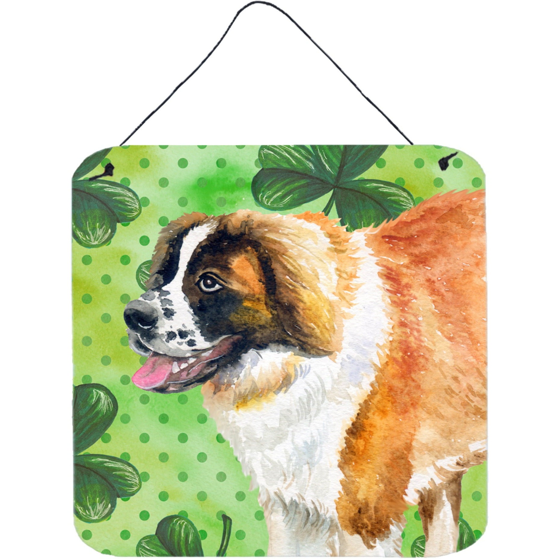 &quotCaroline's Treasures Saint Bernard Metal Print, 6h x 6w, St Patrick's Day"