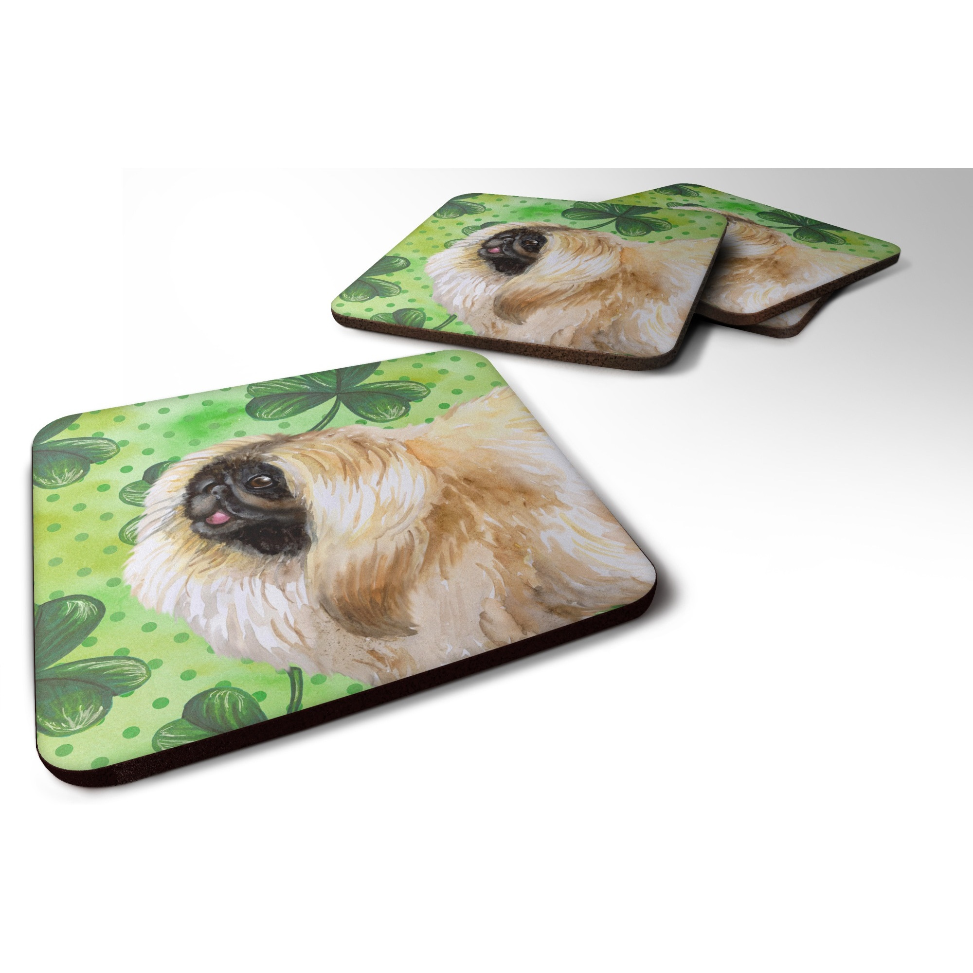 &quotCaroline's Treasures Pekingese St Patrick's Decorative coasters, Multicolor"