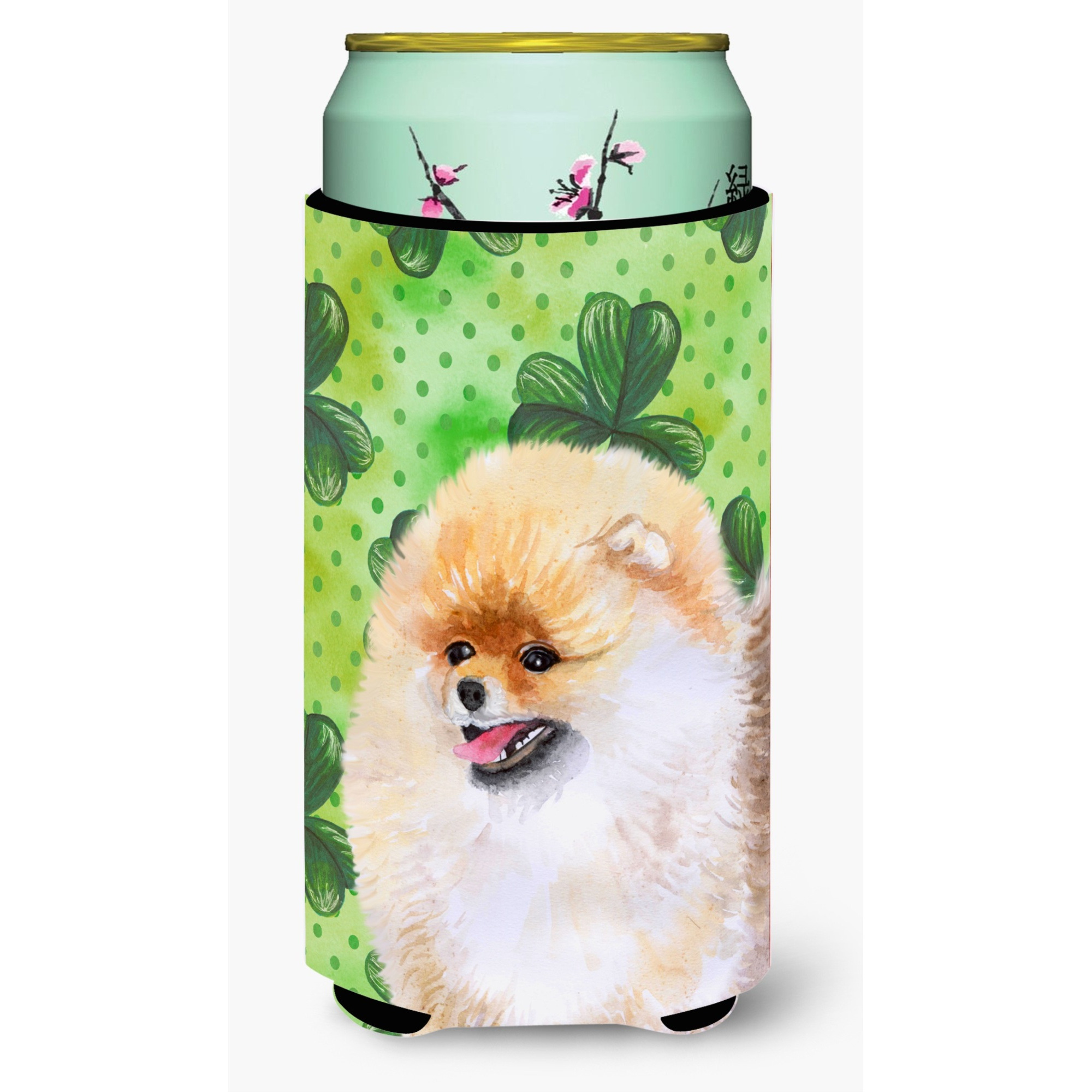 &quotCaroline's Treasures Pomeranian St Patrick's Decorative Can Hugger, Tall Boy, Multicolor"