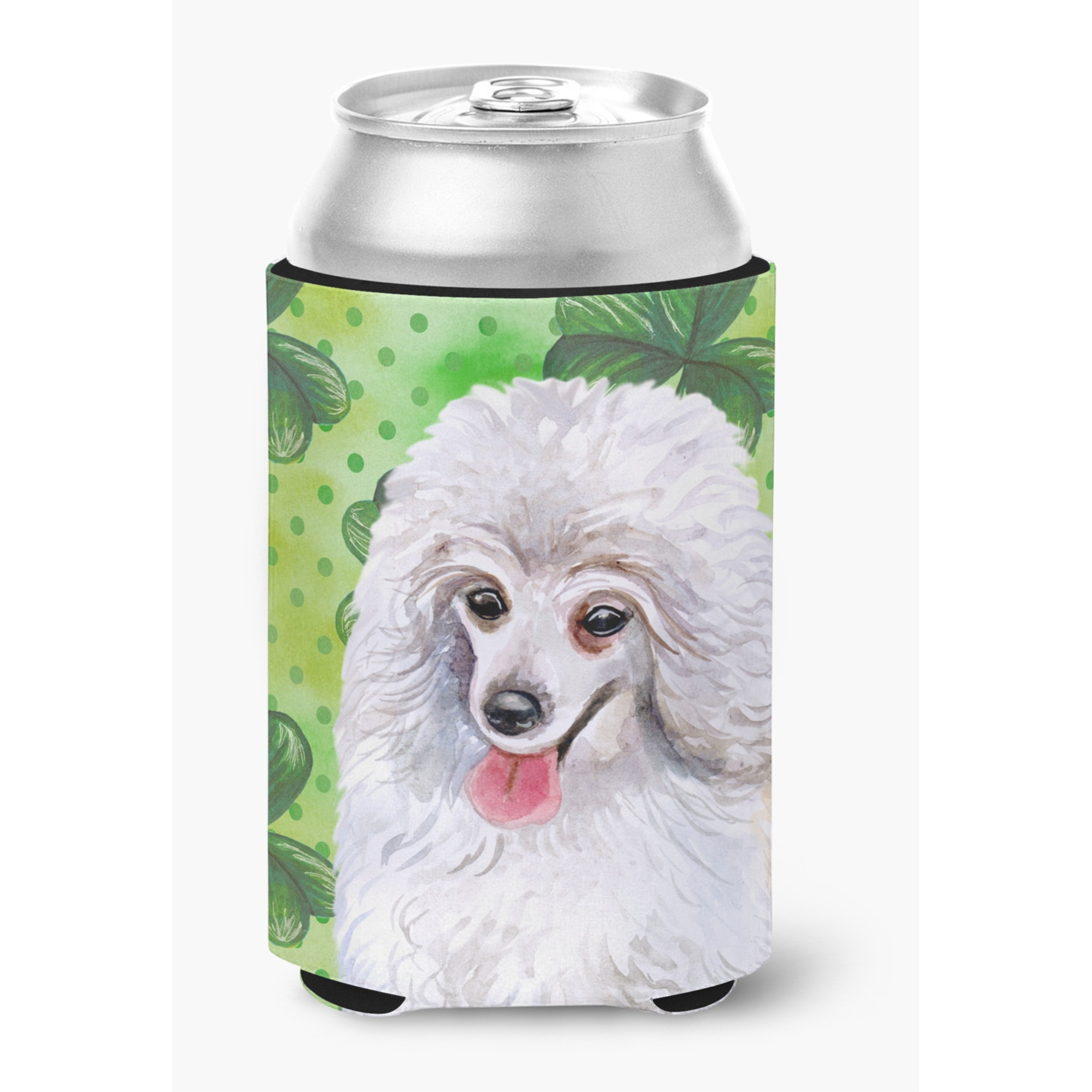 &quotCaroline's Treasures Medium White Poodle St Patrick's Decorative Can Hugger, Multicolor"