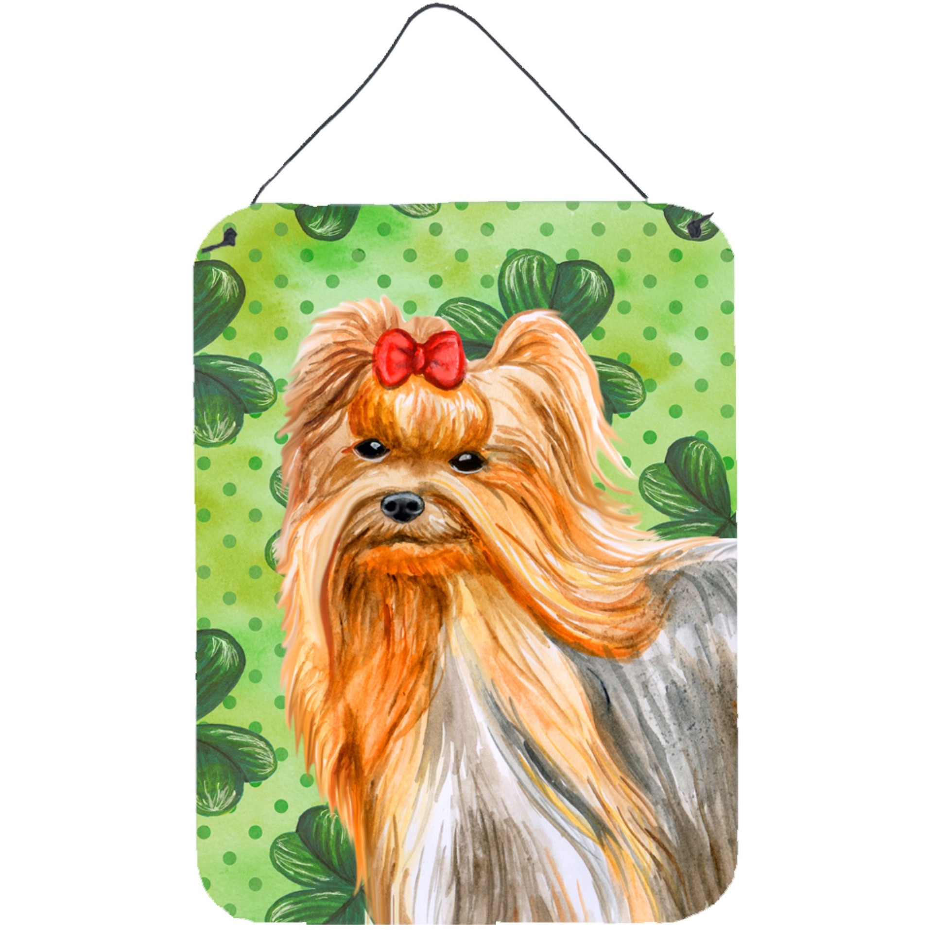 &quotCaroline's Treasures Yorkshire Terrier St Patrick's Metal Print, 16"" x 12"", Multicolor"