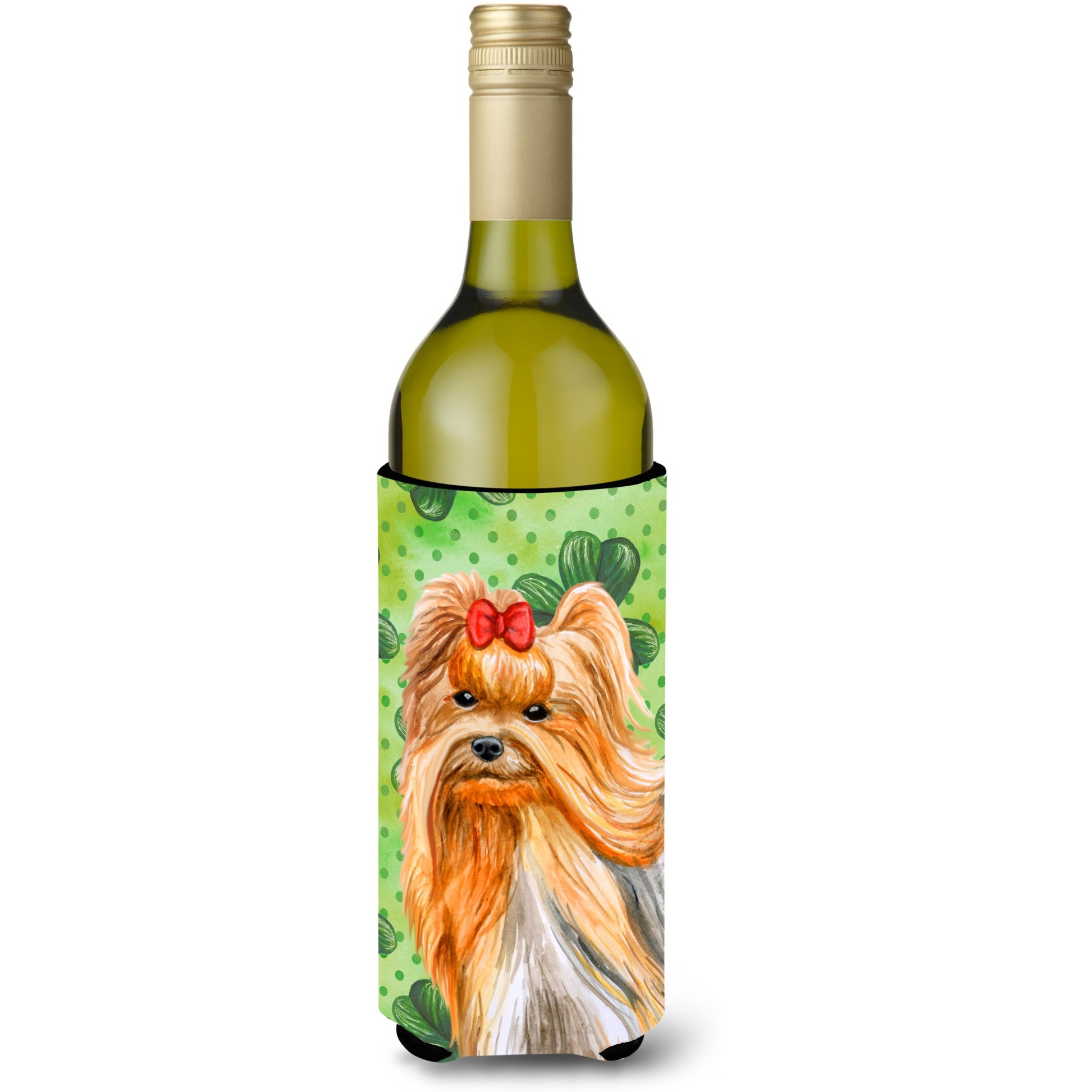 &quotCaroline's Treasures Yorkshire Terrier St Patrick's Decorative Bottle Hugger, 750ml, Multicolor"