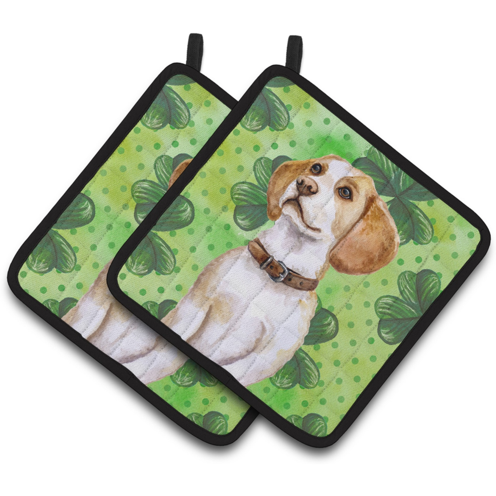 &quotCaroline's Treasures Beagle Decorated pot holder, 7.5H x 7.5W, St Patrick's Day"