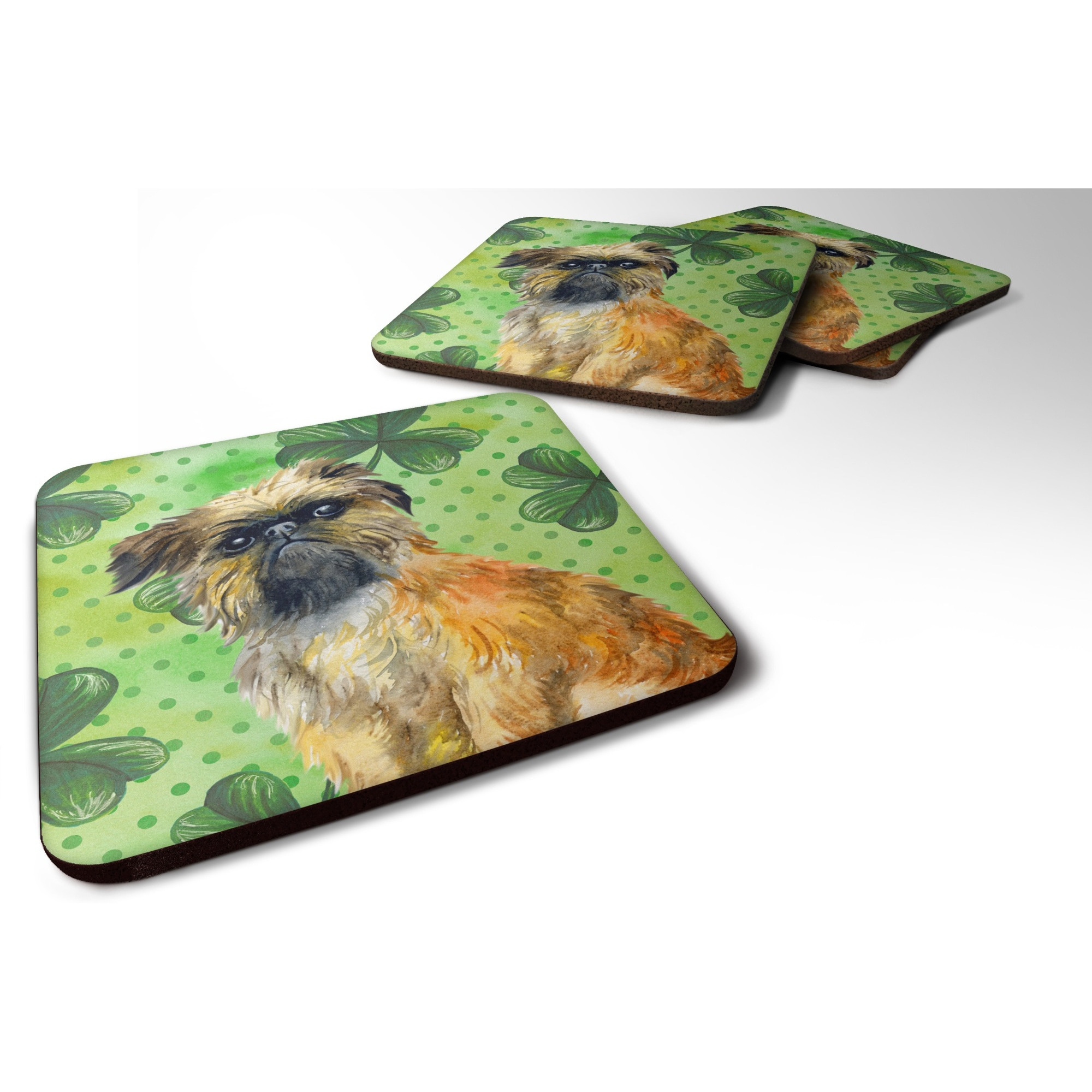 &quotCaroline's Treasures Brussels Griffon St Patrick's Decorative coasters, Multicolor"
