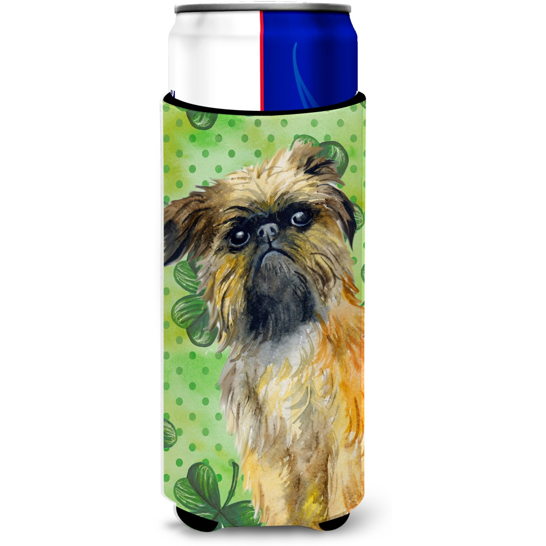 &quotCaroline's Treasures Brussels Griffon St Patrick's Decorative Can Hugger, Slim, Multicolor"