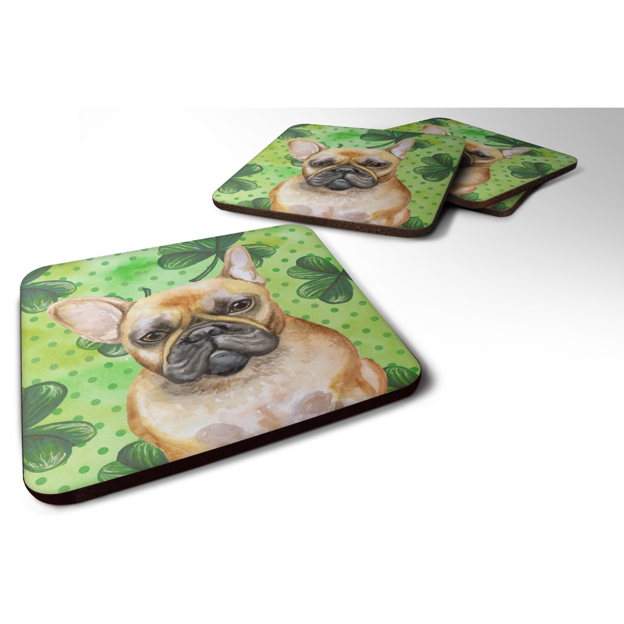 &quotCaroline's Treasures French Bulldog St Patrick's Decorative coasters, Multicolor"