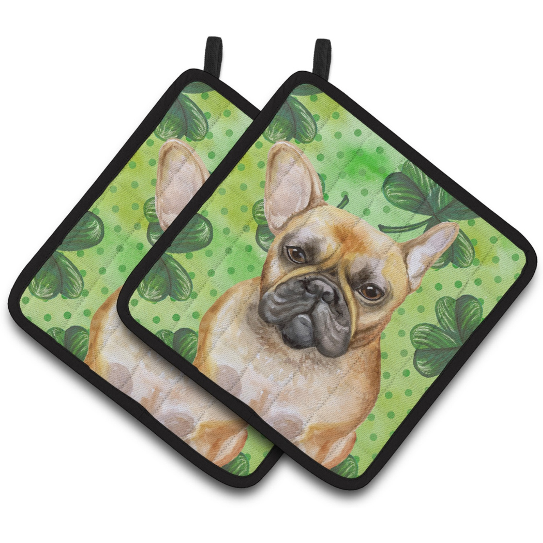&quotCaroline's Treasures French Bulldog Decorated pot holder, 7.5H x 7.5W, St Patrick's Day"