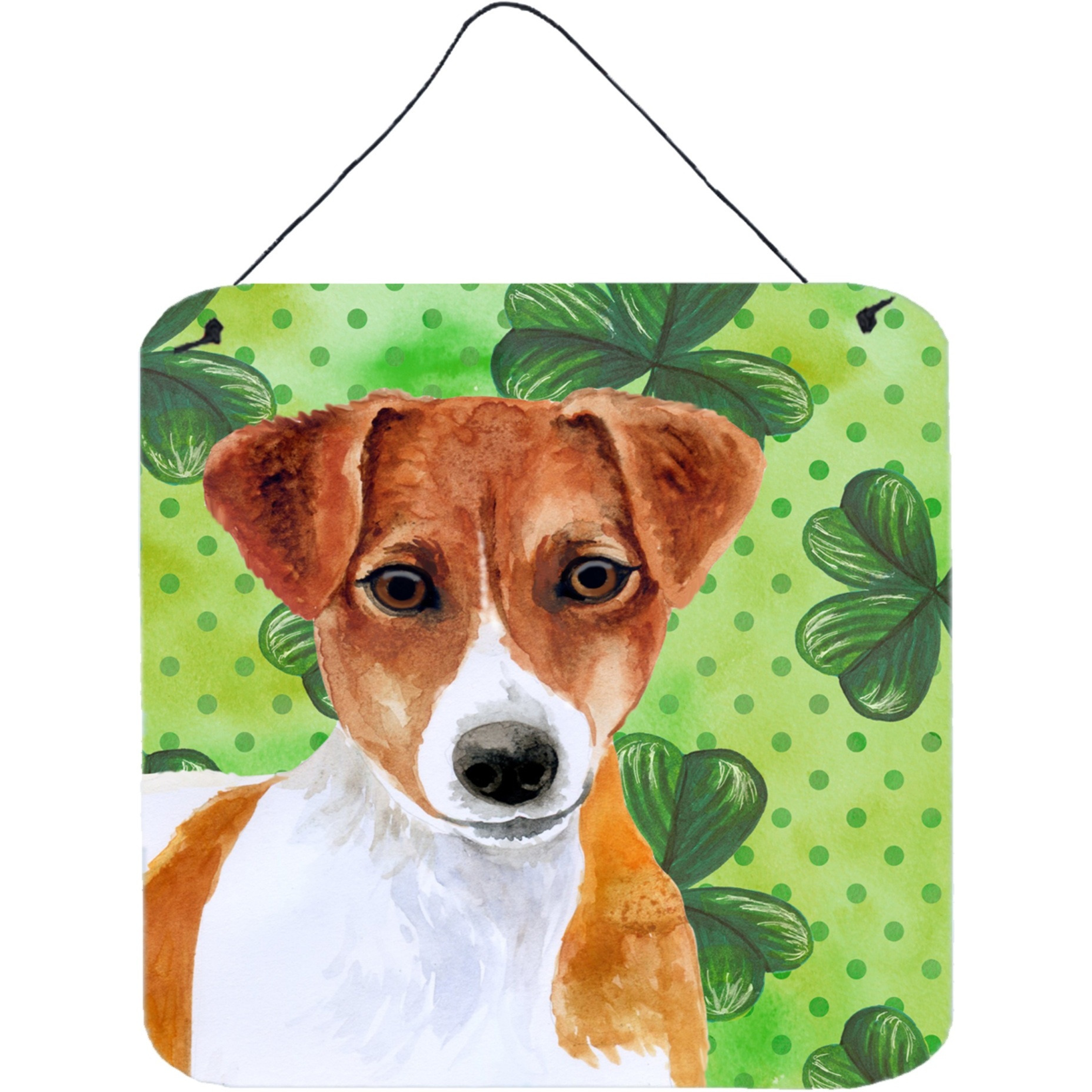 &quotCaroline's Treasures Jack Russell Terrier Metal Print, 6h x 6w, St Patrick's Day"
