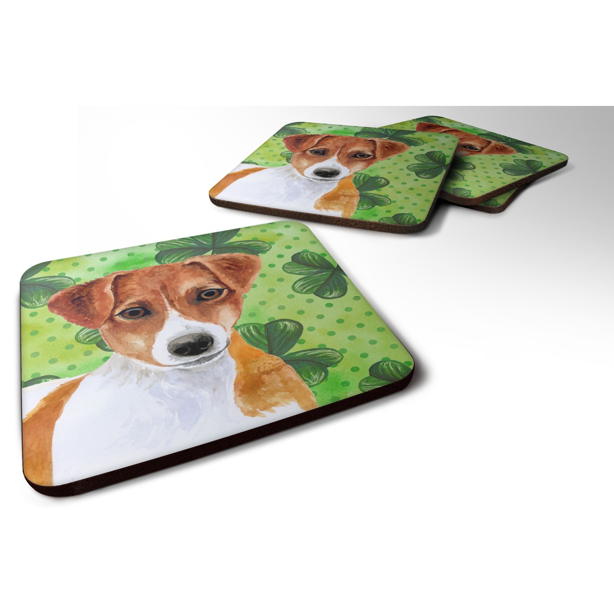 &quotCaroline's Treasures Jack Russell Terrier St Patrick's Decorative coasters, Multicolor"