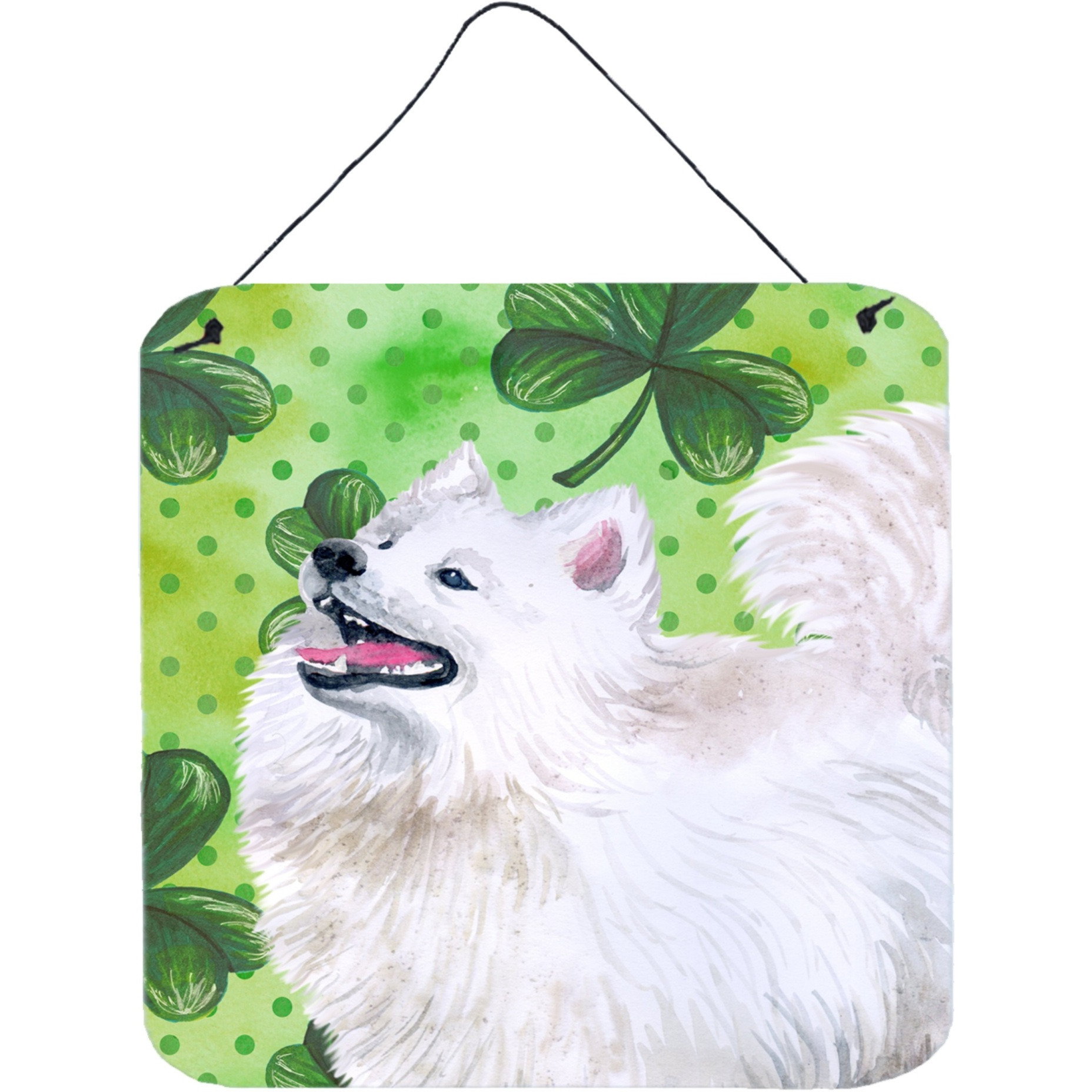 &quotCaroline's Treasures Samoyed Metal Print, 6h x 6w, St Patrick's Day"