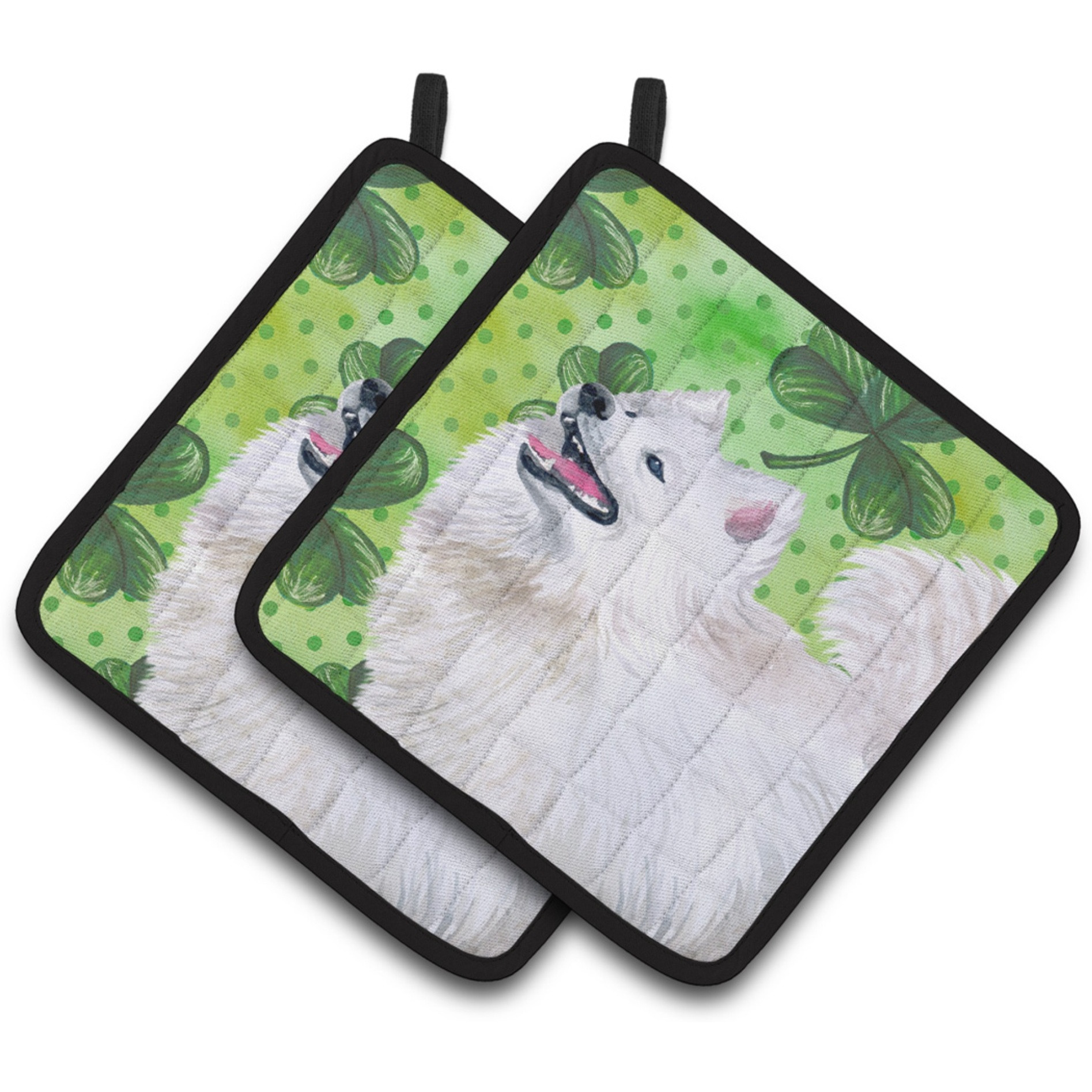 &quotCaroline's Treasures Samoyed Decorated pot holder, 7.5H x 7.5W, St Patrick's Day"