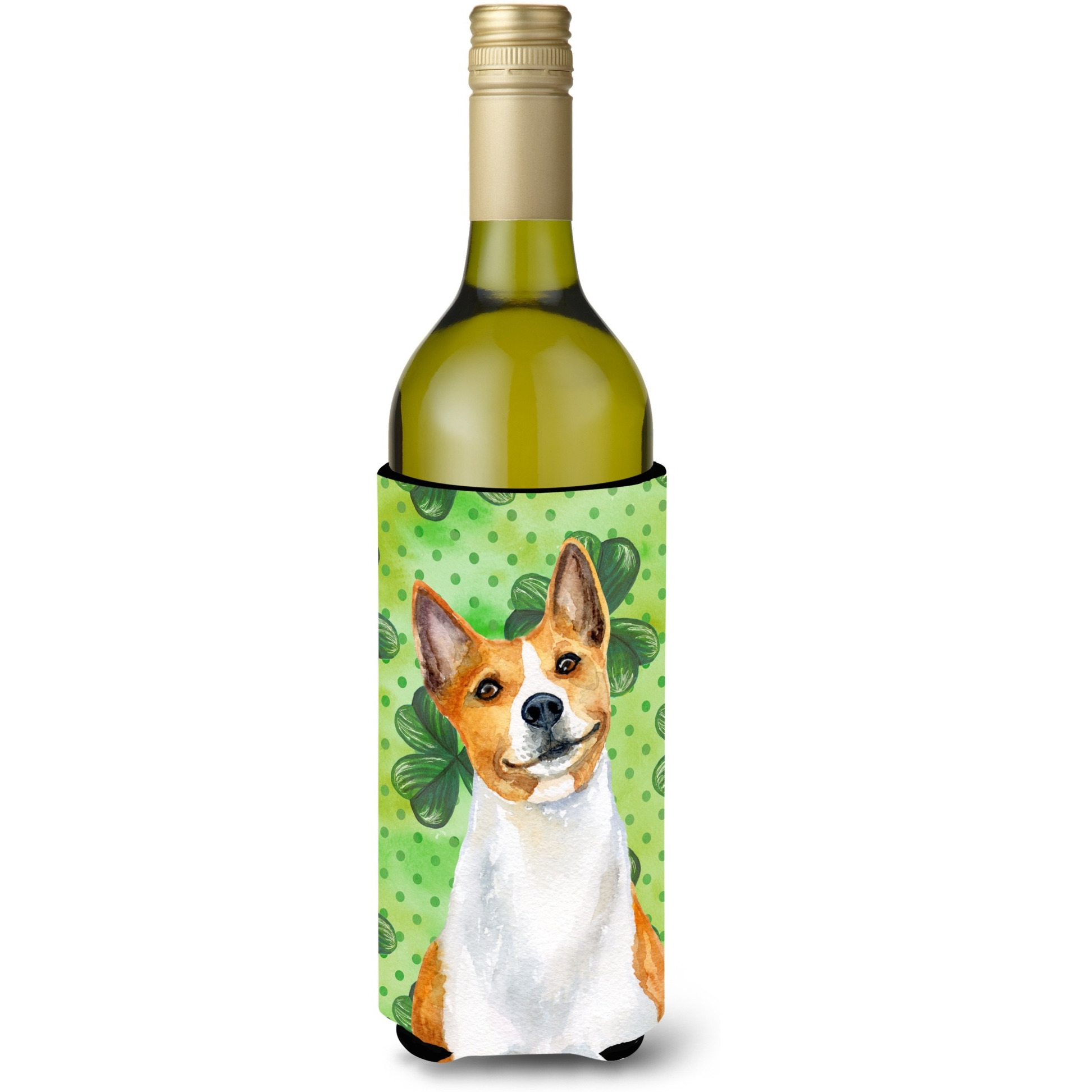 &quotCaroline's Treasures Basenji St Patrick's Decorative Bottle Hugger, 750ml, Multicolor"