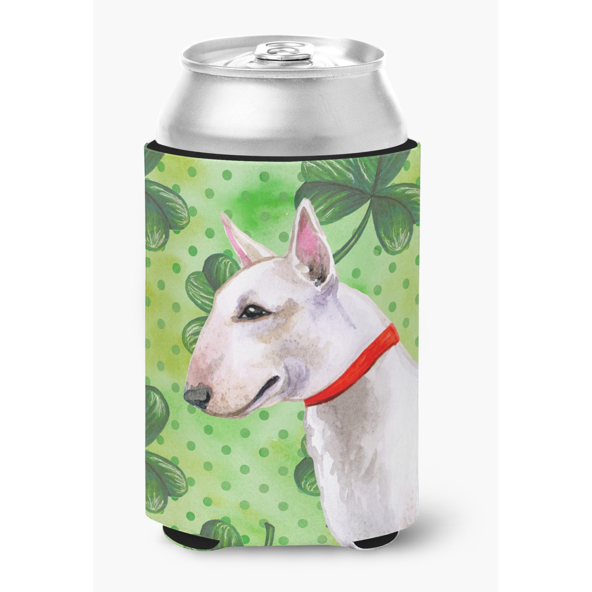 &quotCaroline's Treasures Bull Terrier St Patrick's Decorative Can Hugger, Multicolor"