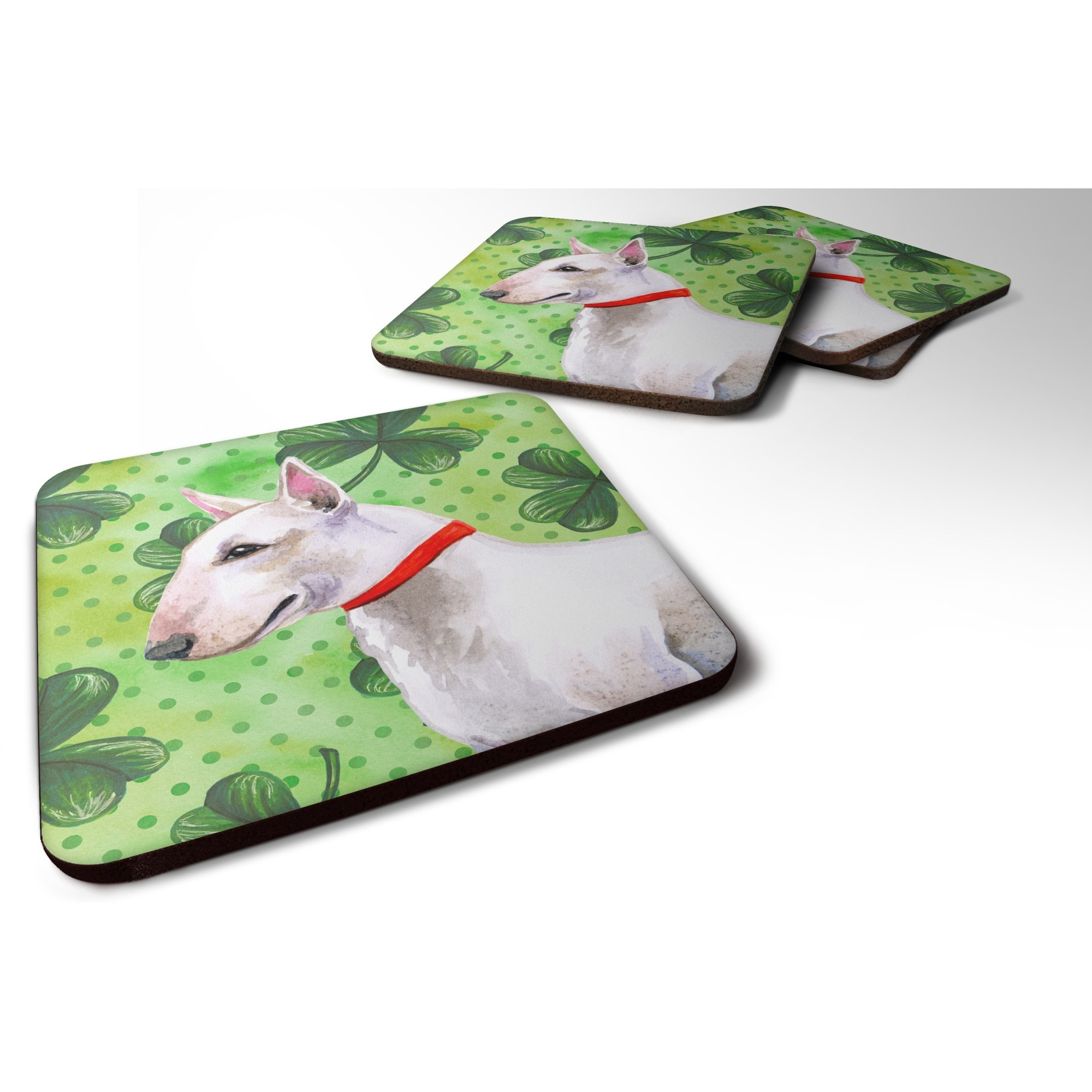 &quotCaroline's Treasures Bull Terrier St Patrick's Decorative coasters, Multicolor"