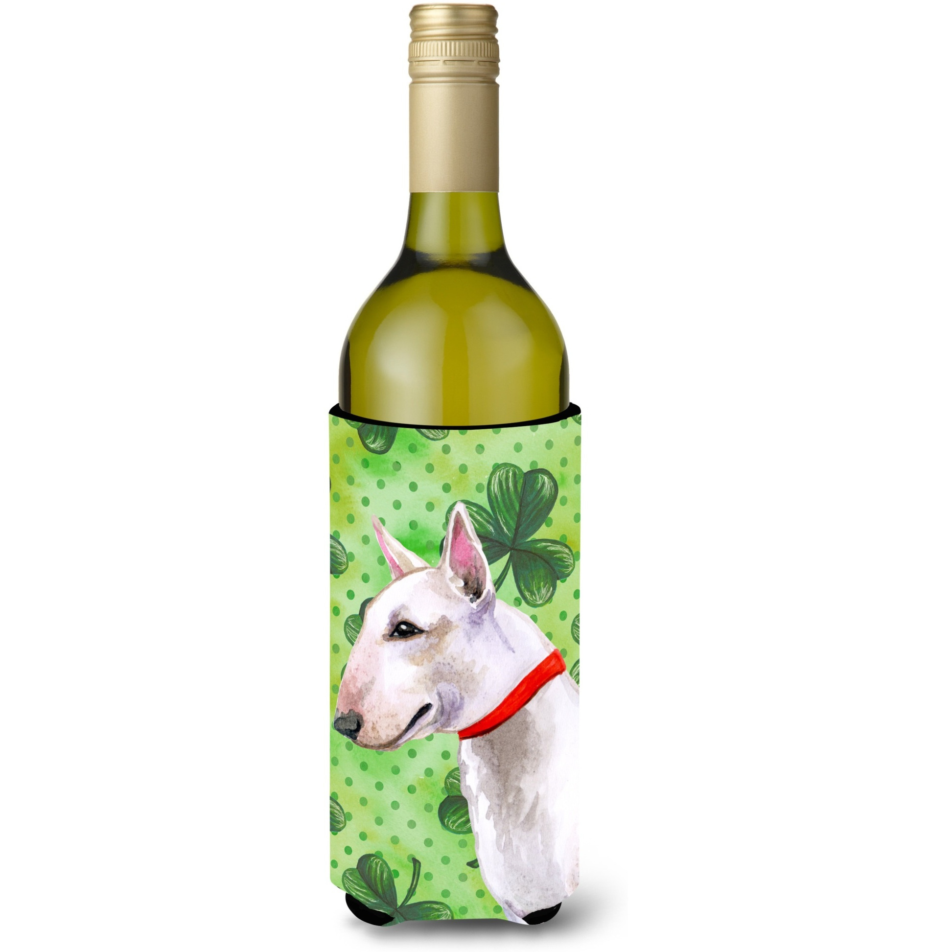 &quotCaroline's Treasures Bull Terrier St Patrick's Decorative Bottle Hugger, 750ml, Multicolor"
