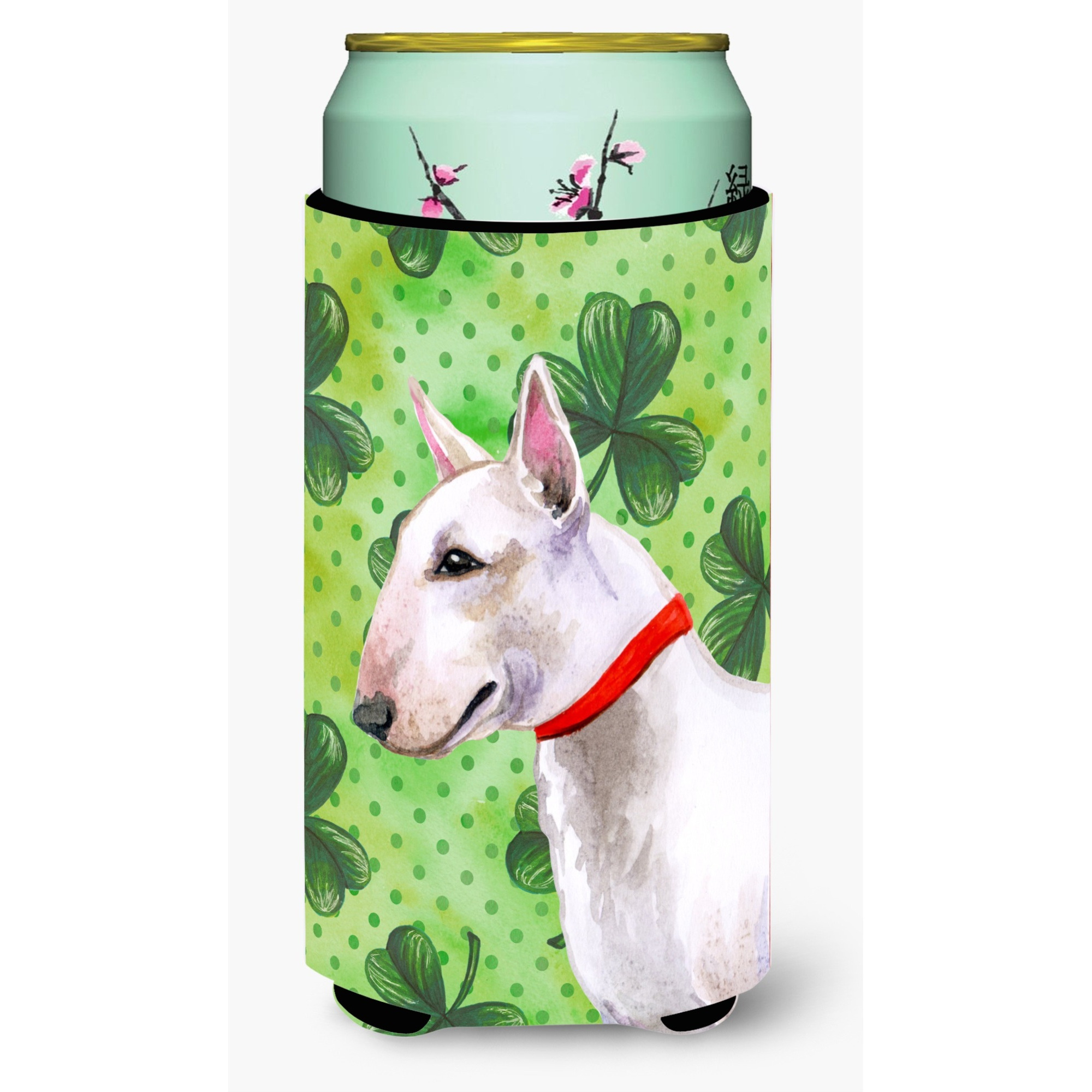 &quotCaroline's Treasures Bull Terrier St Patrick's Decorative Can Hugger, Tall Boy, Multicolor"