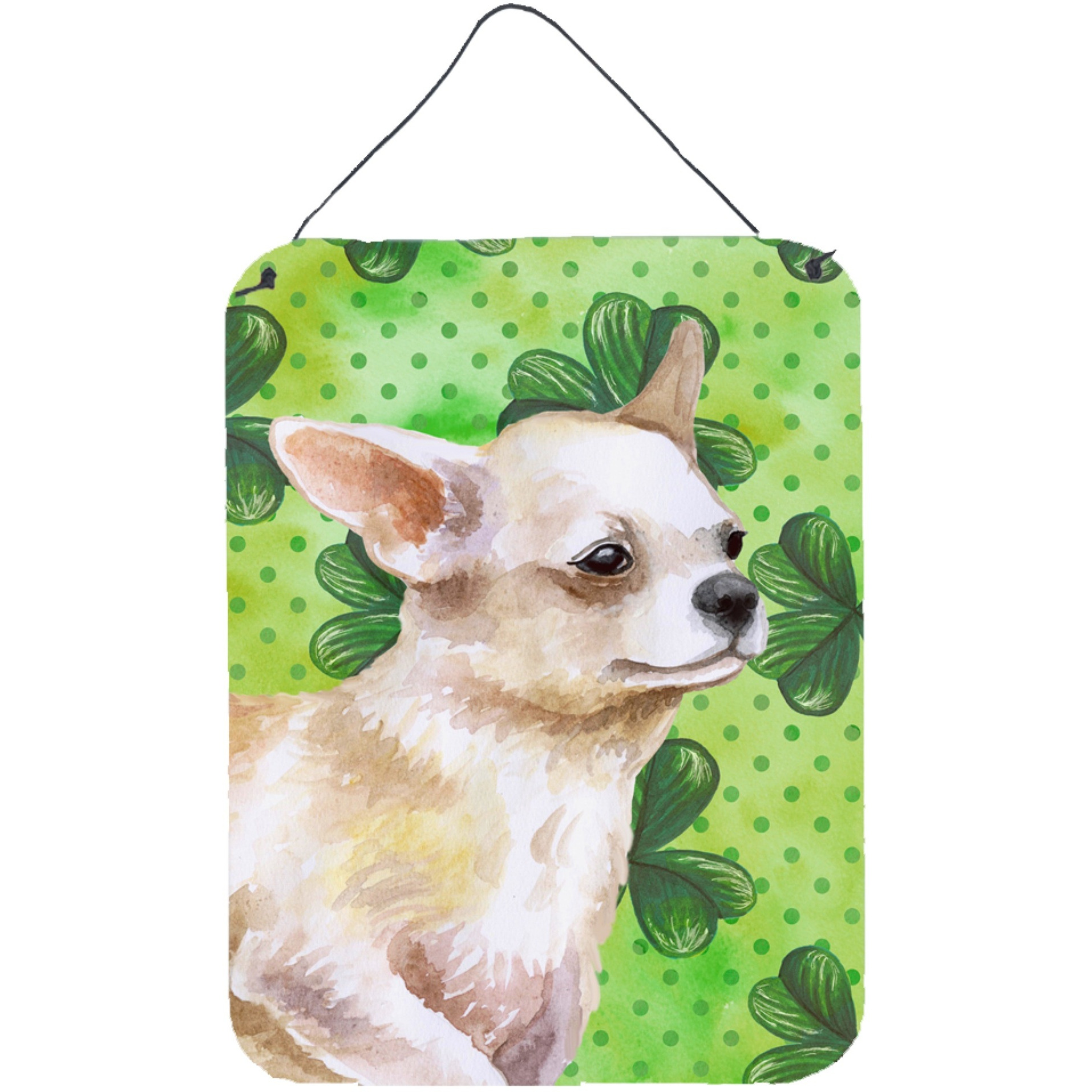 &quotCaroline's Treasures Chihuahua Leg up St Patrick's Metal Print, 16"" x 12"", Multicolor"