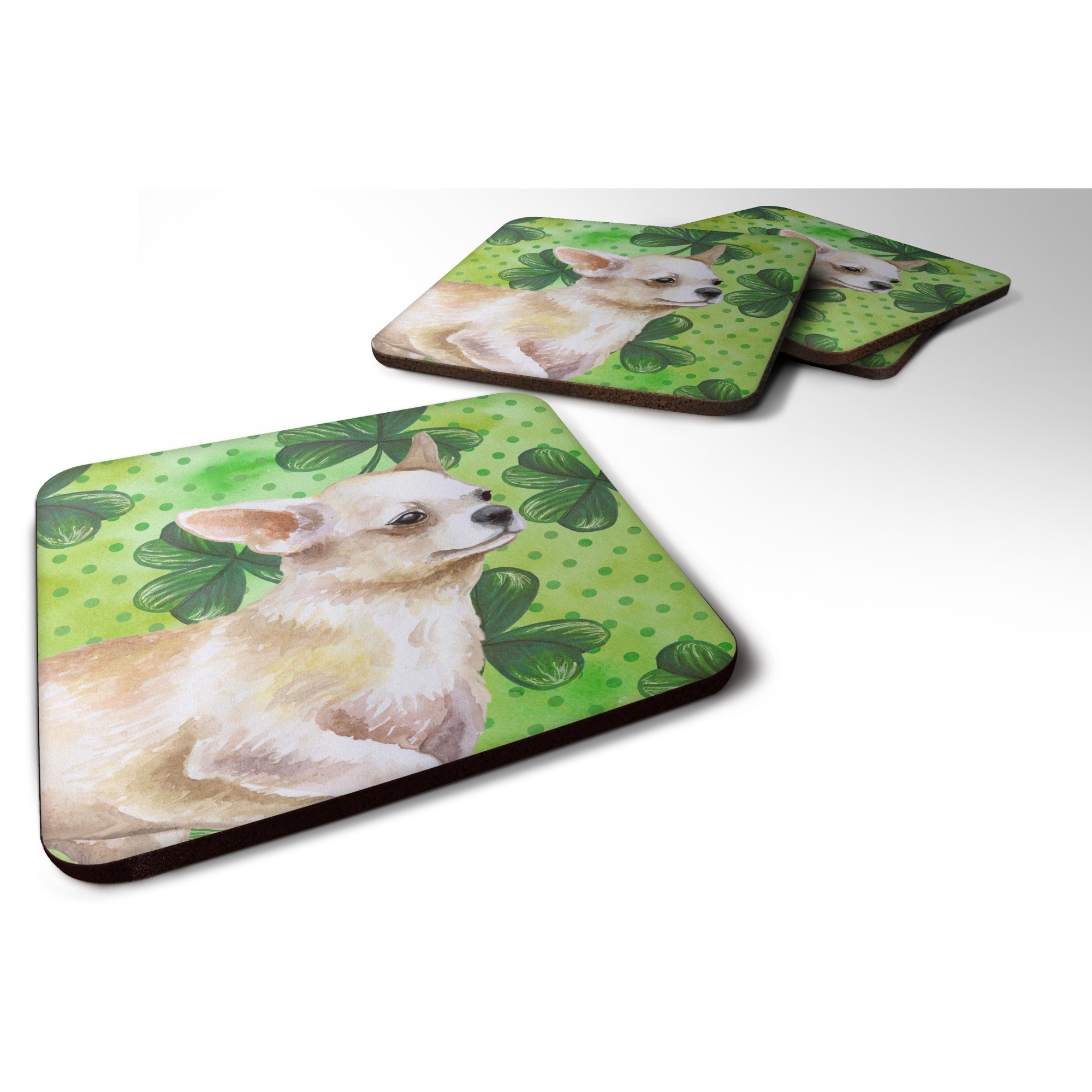 &quotCaroline's Treasures Chihuahua Leg up St Patrick's Decorative coasters, Multicolor"