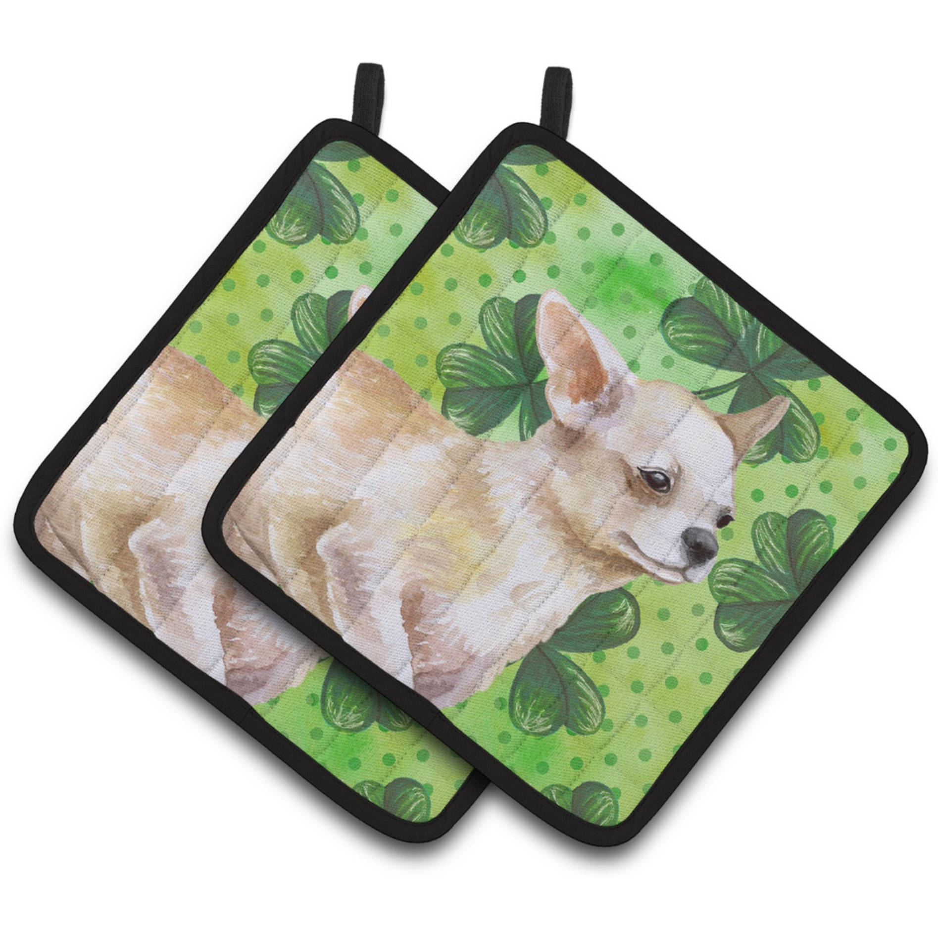 &quotCaroline's Treasures Chihuahua Leg Decorated pot holder, 7.5H x 7.5W, St Patrick's Day"