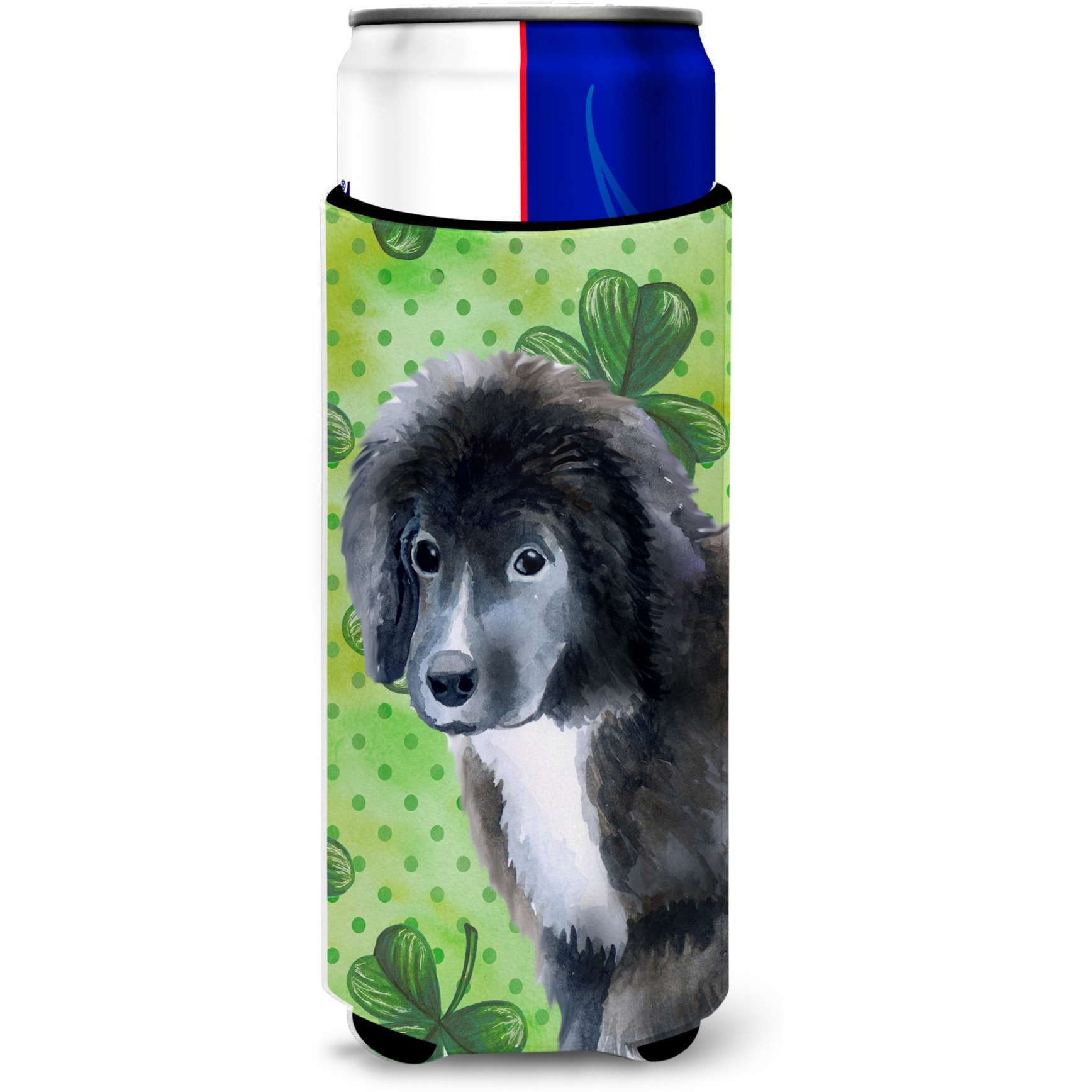 &quotCaroline's Treasures Newfoundland Puppy St Patrick's Decorative Can Hugger, Slim, Multicolor"