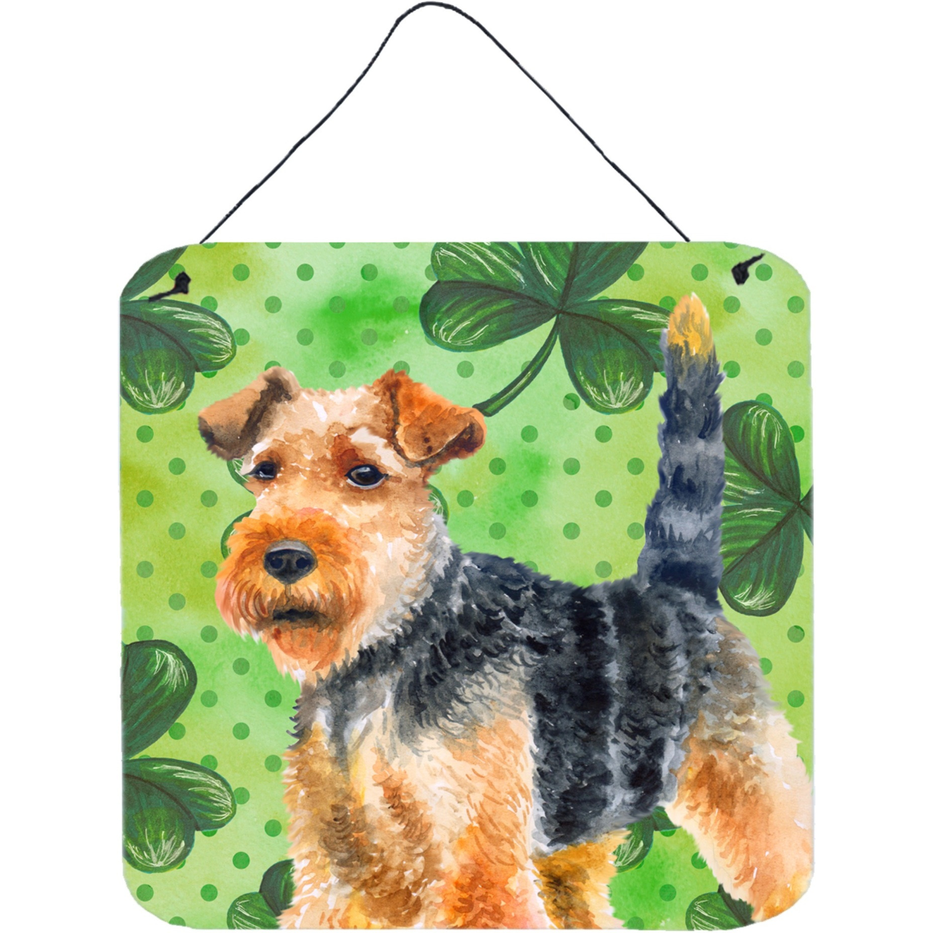 &quotCaroline's Treasures Welsh Terrier Metal Print, 6h x 6w, St Patrick's Day"