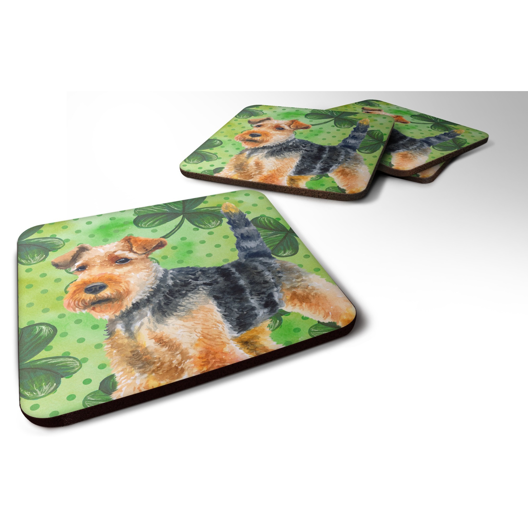 &quotCaroline's Treasures Welsh Terrier St Patrick's Decorative coasters, Multicolor"