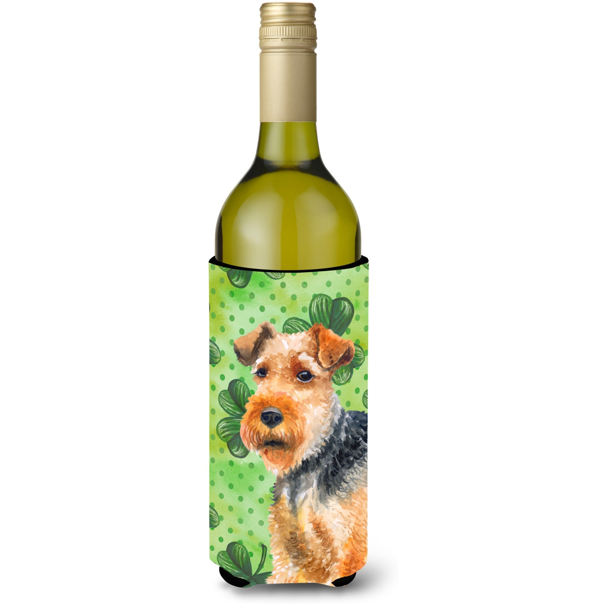 &quotCaroline's Treasures Welsh Terrier St Patrick's Decorative Bottle Hugger, 750ml, Multicolor"