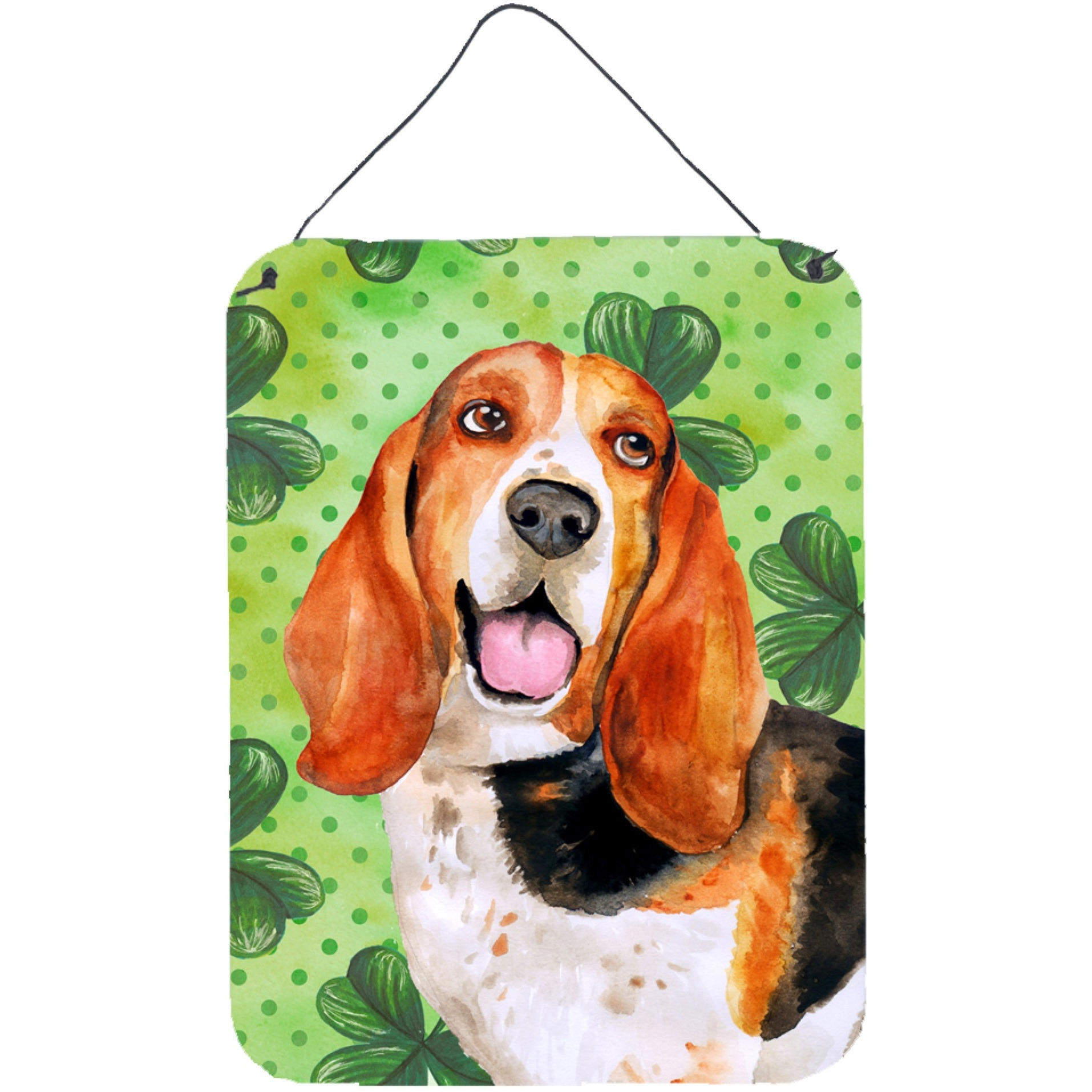 &quotCaroline's Treasures Basset Hound St Patrick's Metal Print, 16"" x 12"", Multicolor"