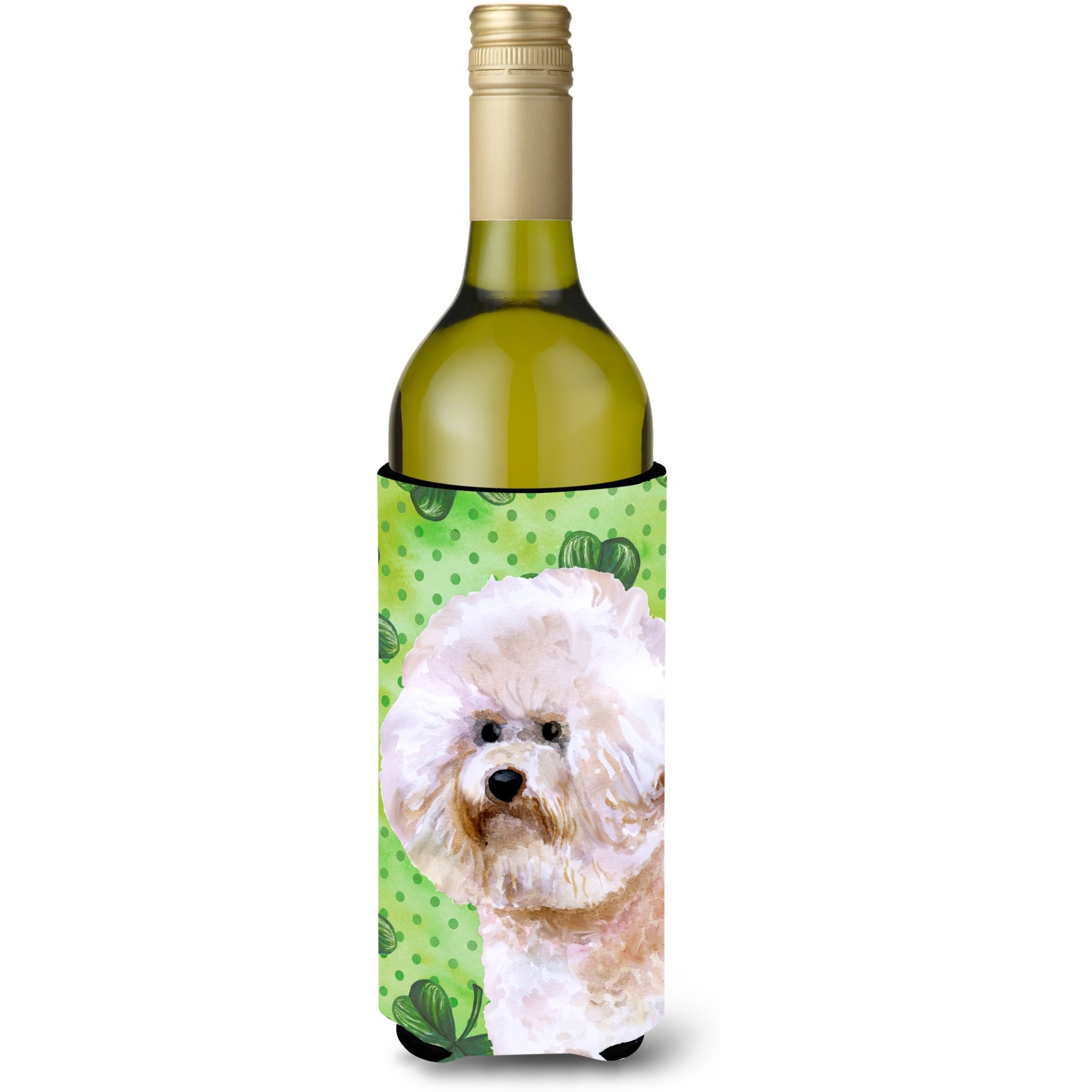 &quotCaroline's Treasures Bichon Frise 2 St Patrick's Decorative Bottle Hugger, 750ml, Multicolor"