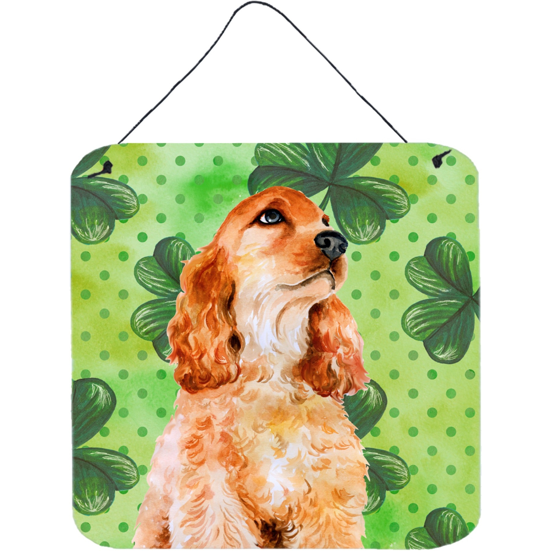 &quotCaroline's Treasures Cocker Spaniel Metal Print, 6h x 6w, St Patrick's Day"