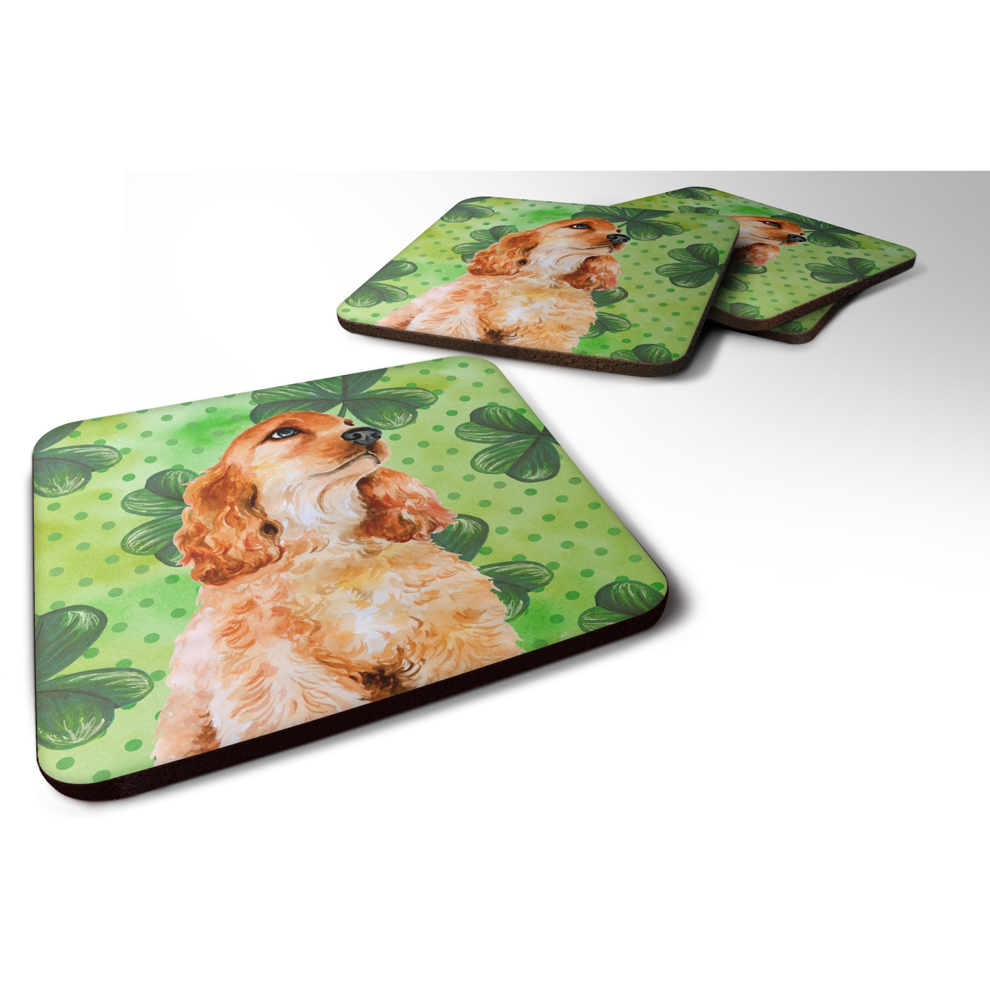 &quotCaroline's Treasures Cocker Spaniel St Patrick's Decorative coasters, Multicolor"