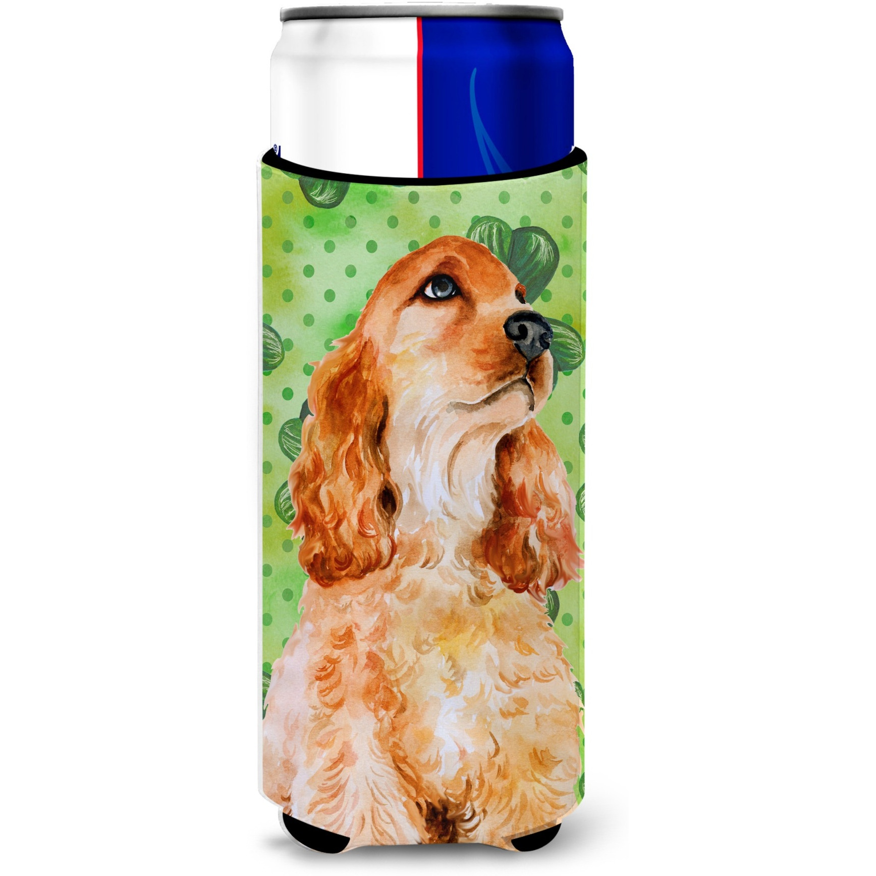 &quotCaroline's Treasures Cocker Spaniel St Patrick's Decorative Can Hugger, Slim, Multicolor"