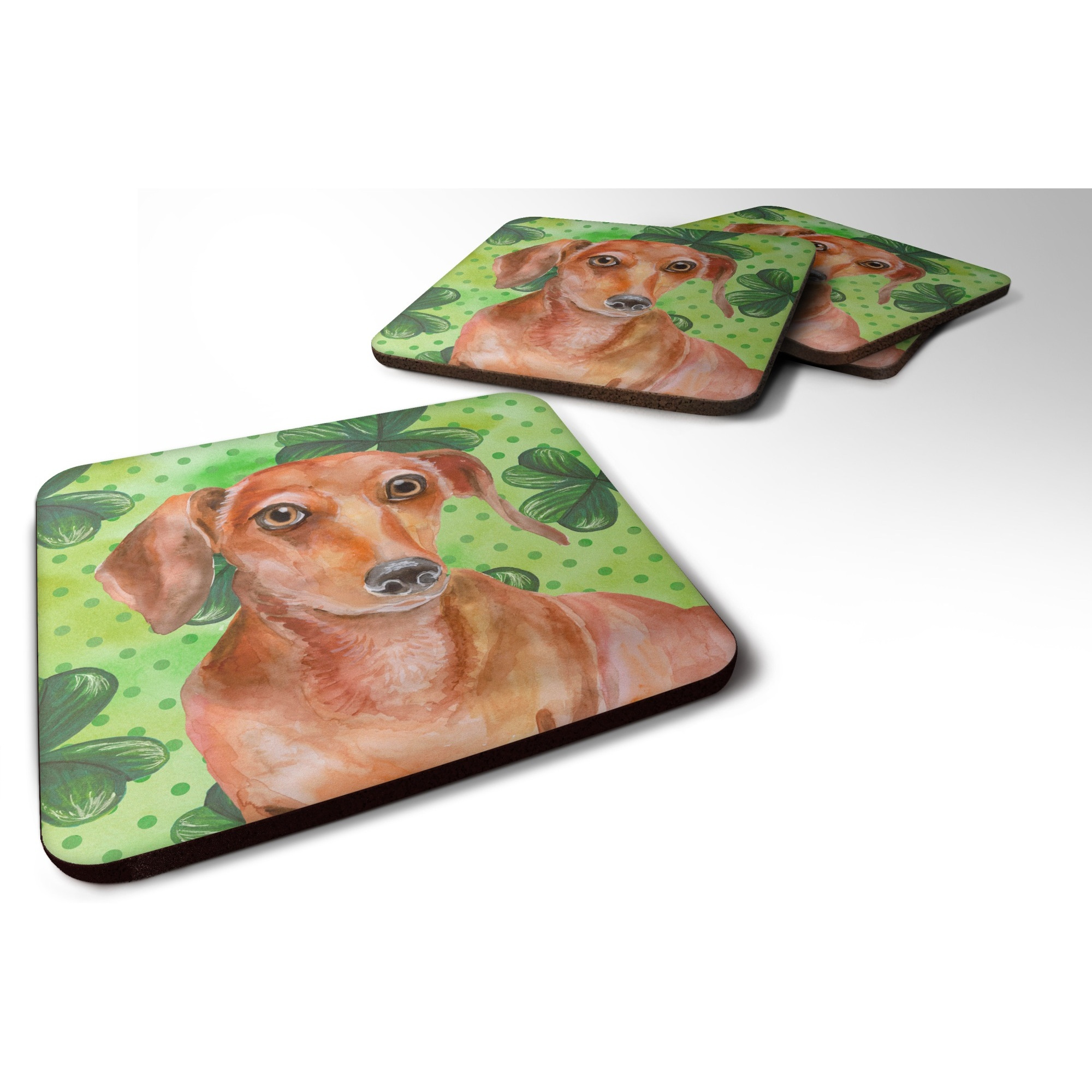 &quotCaroline's Treasures Red Dachshund St Patrick's Decorative coasters, Multicolor"