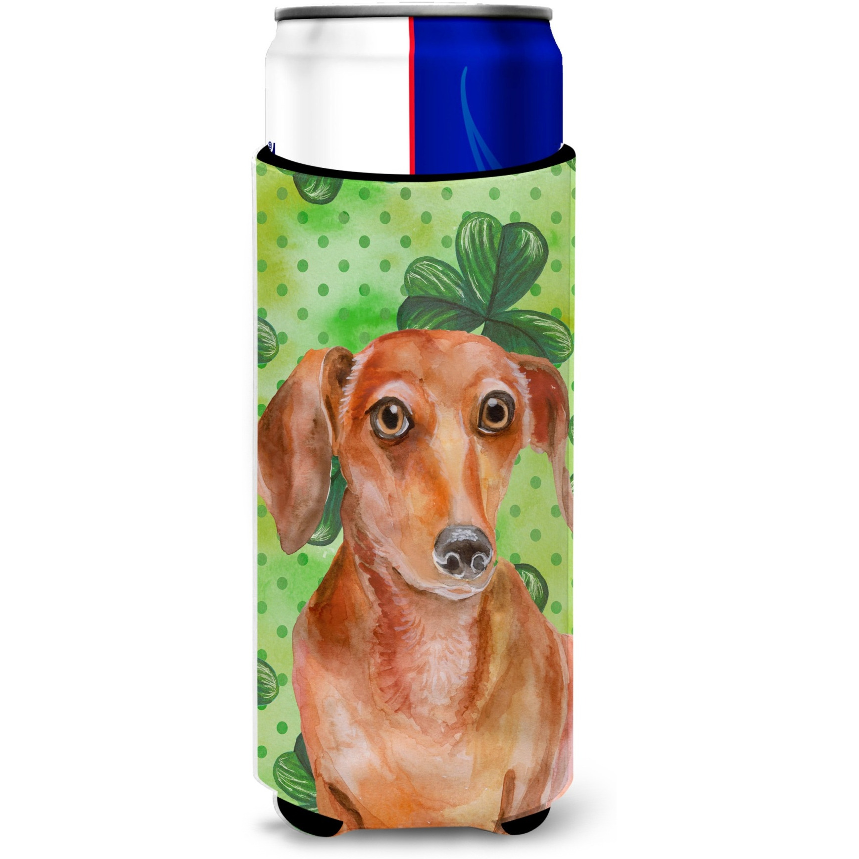 &quotCaroline's Treasures Red Dachshund St Patrick's Decorative Can Hugger, Slim, Multicolor"