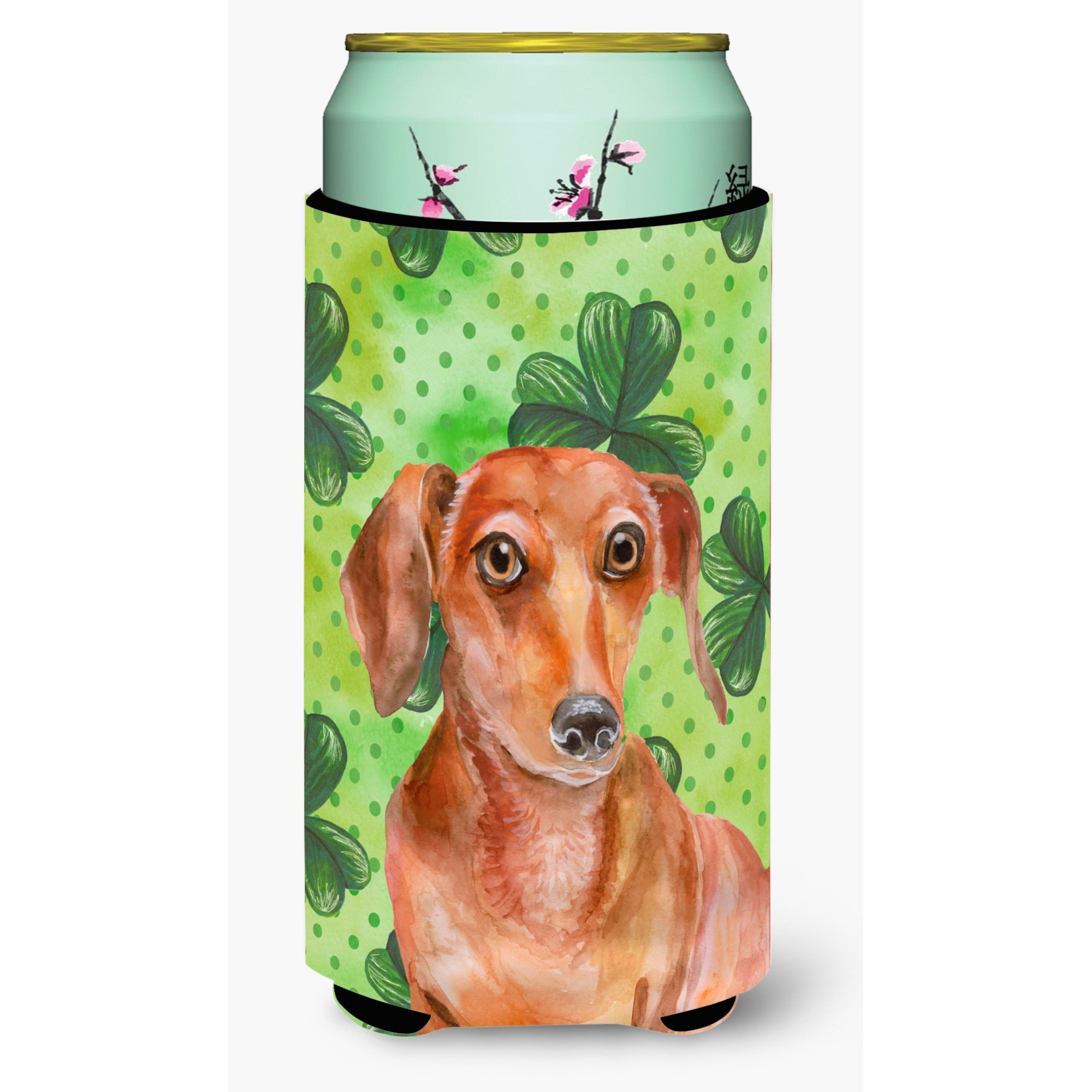 &quotCaroline's Treasures Red Dachshund St Patrick's Decorative Can Hugger, Tall Boy, Multicolor"