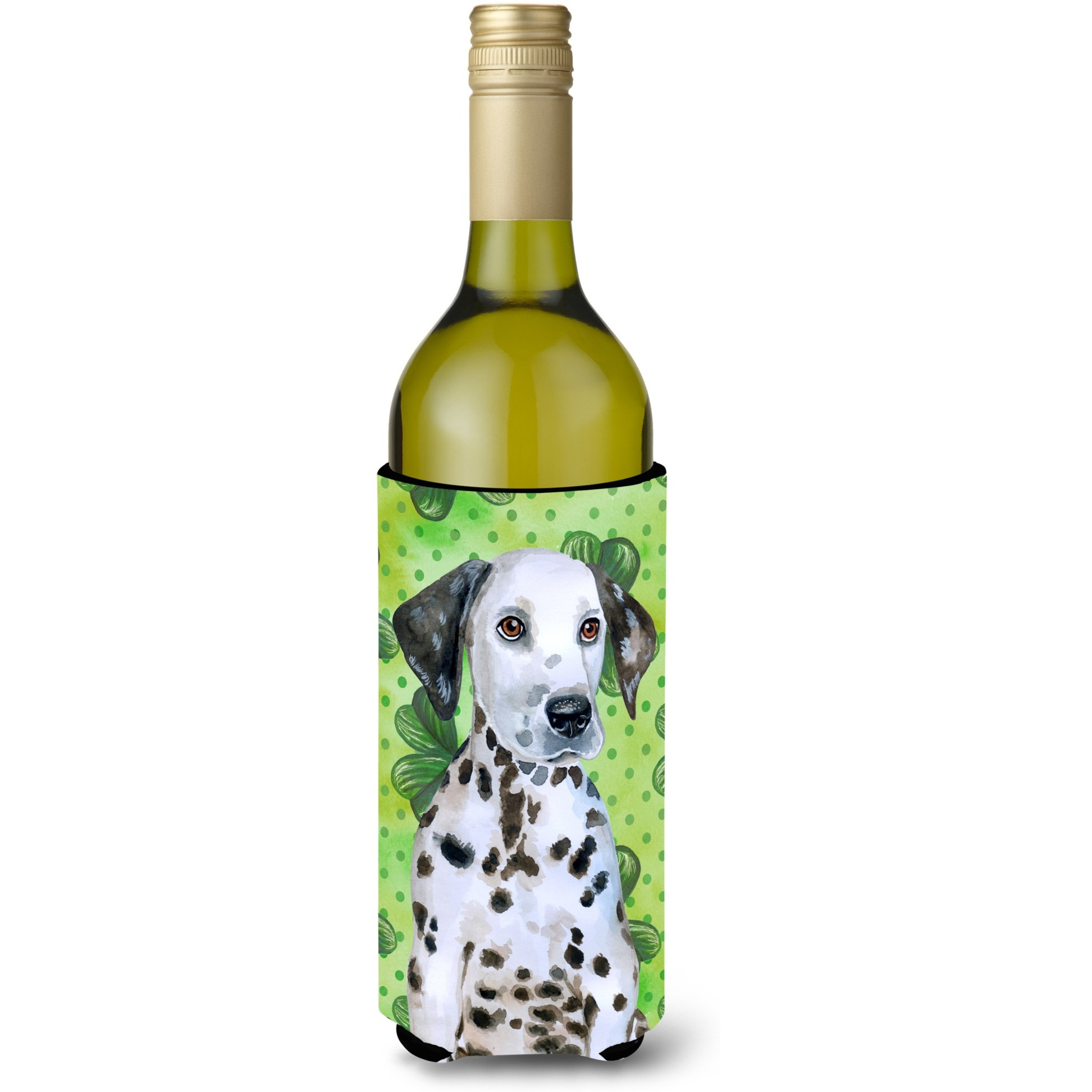 &quotCaroline's Treasures Dalmatian Puppy St Patrick's Decorative Bottle Hugger, 750ml, Multicolor"