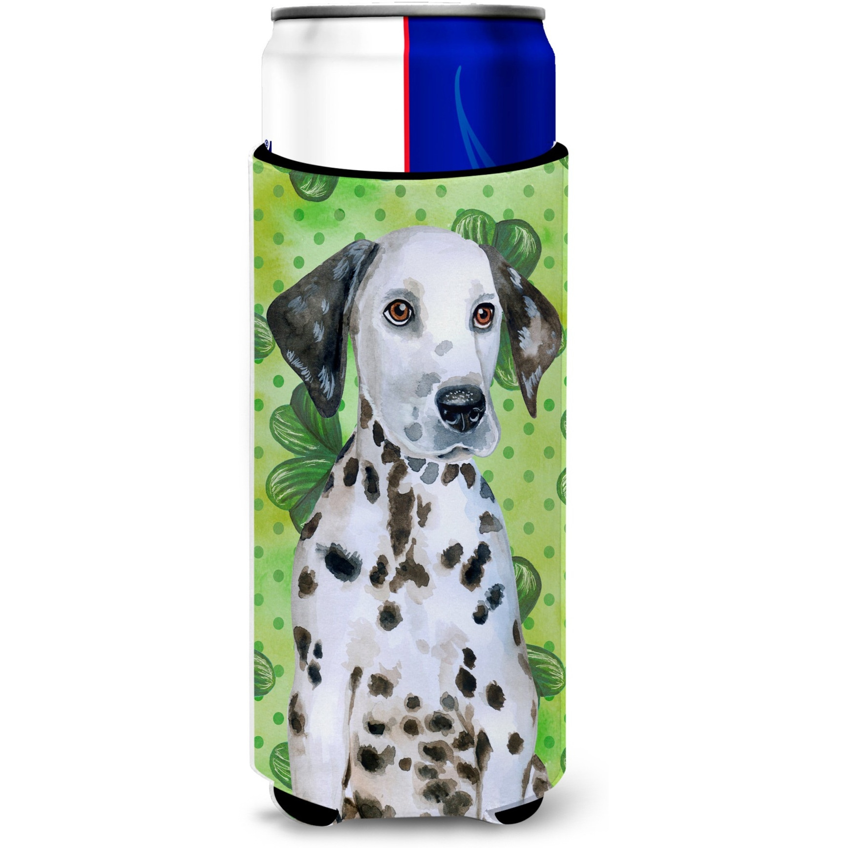 &quotCaroline's Treasures Dalmatian Puppy St Patrick's Decorative Can Hugger, Slim, Multicolor"